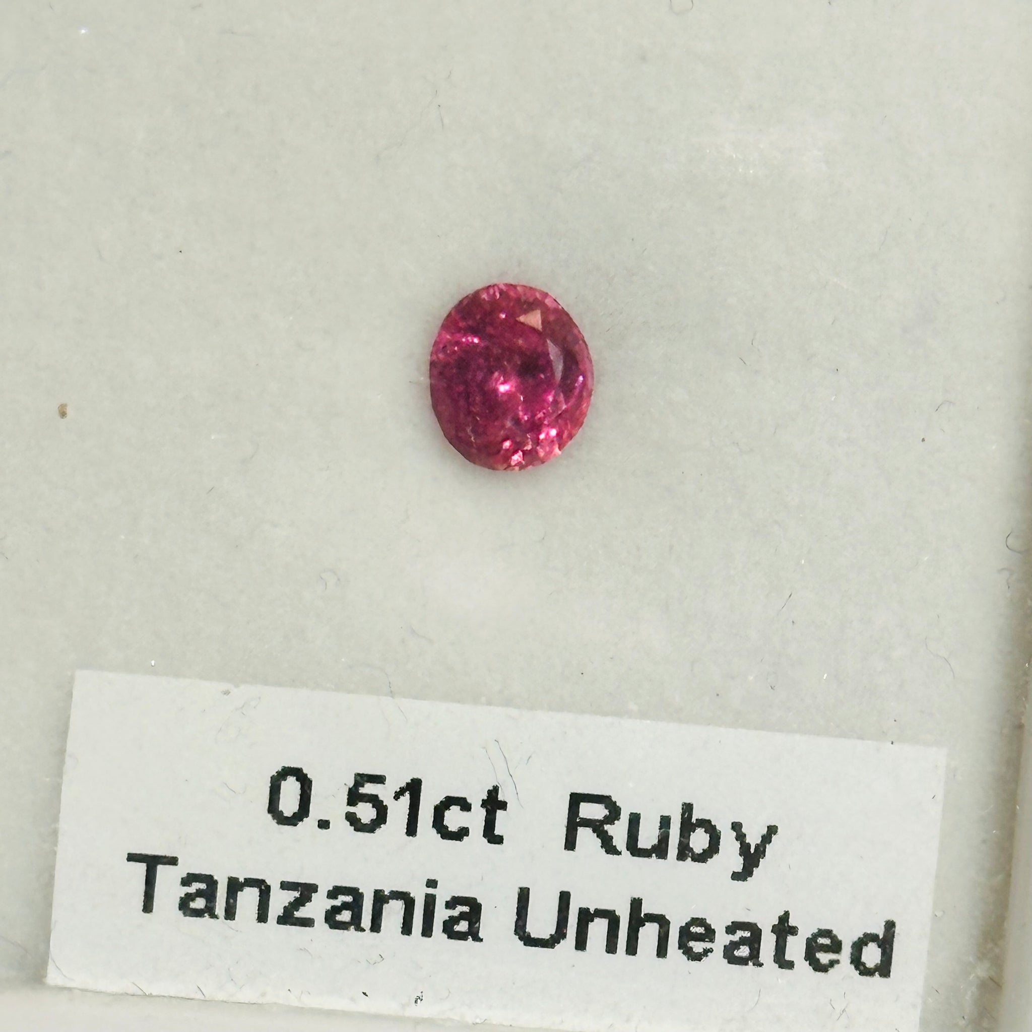 Winza Ruby, 0.51ct, Tanzania, Unheated Untreated. Native cut