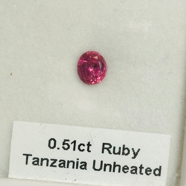Winza Ruby, 0.51ct, Tanzania, Unheated Untreated. Native cut
