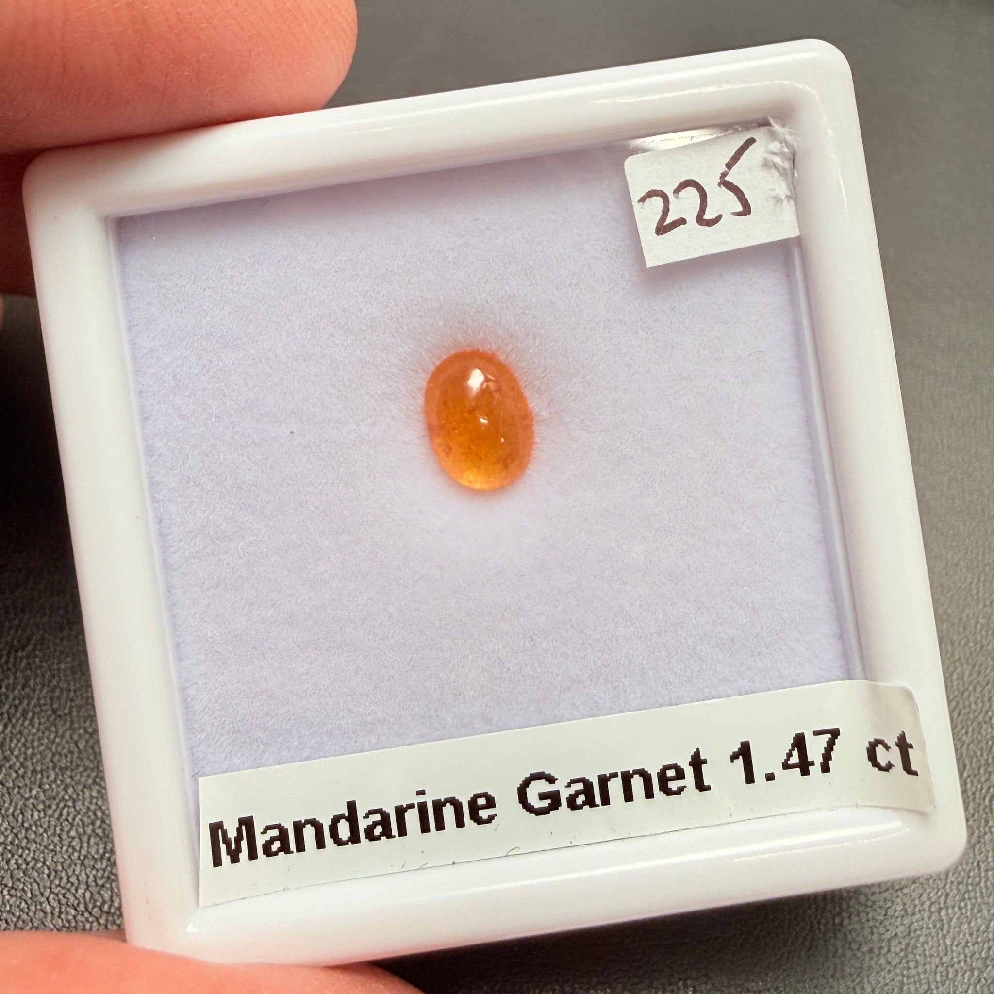Mandarin Spessartite Garnet Cabochon, 1.47ct, Tanzania, Untreated Unheated
