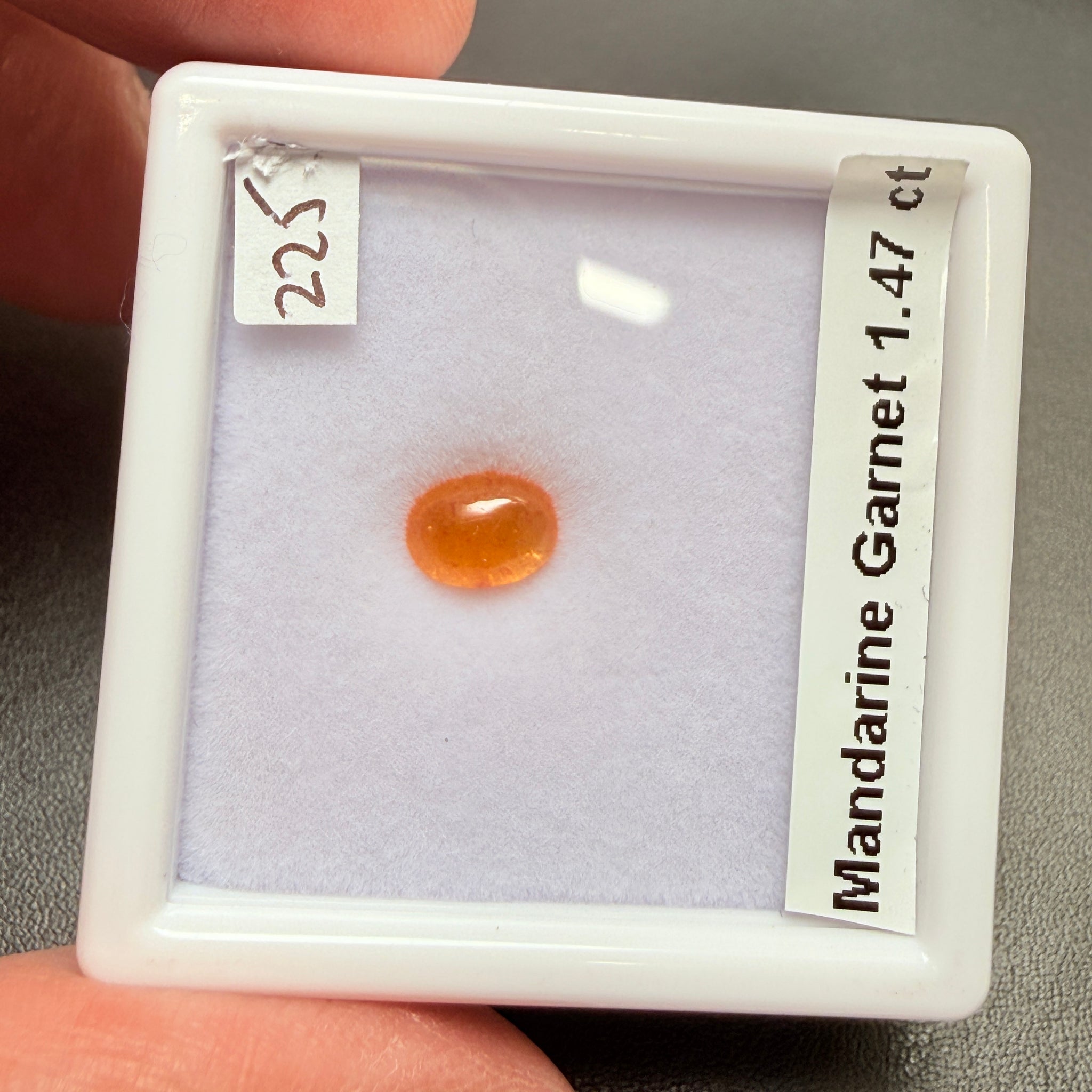 Mandarin Spessartite Garnet Cabochon, 1.47ct, Tanzania, Untreated Unheated