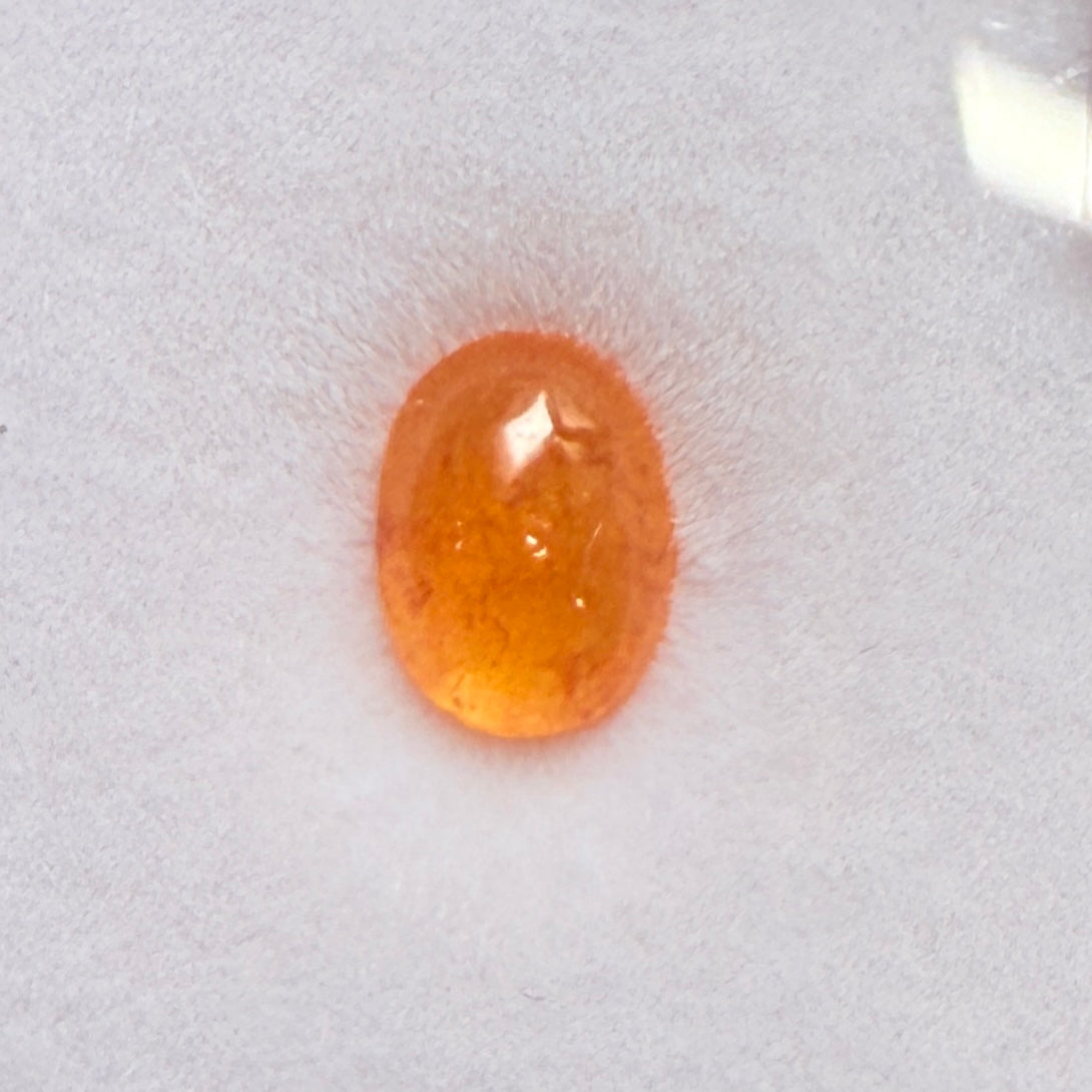 Mandarin Spessartite Garnet Cabochon, 1.47ct, Tanzania, Untreated Unheated