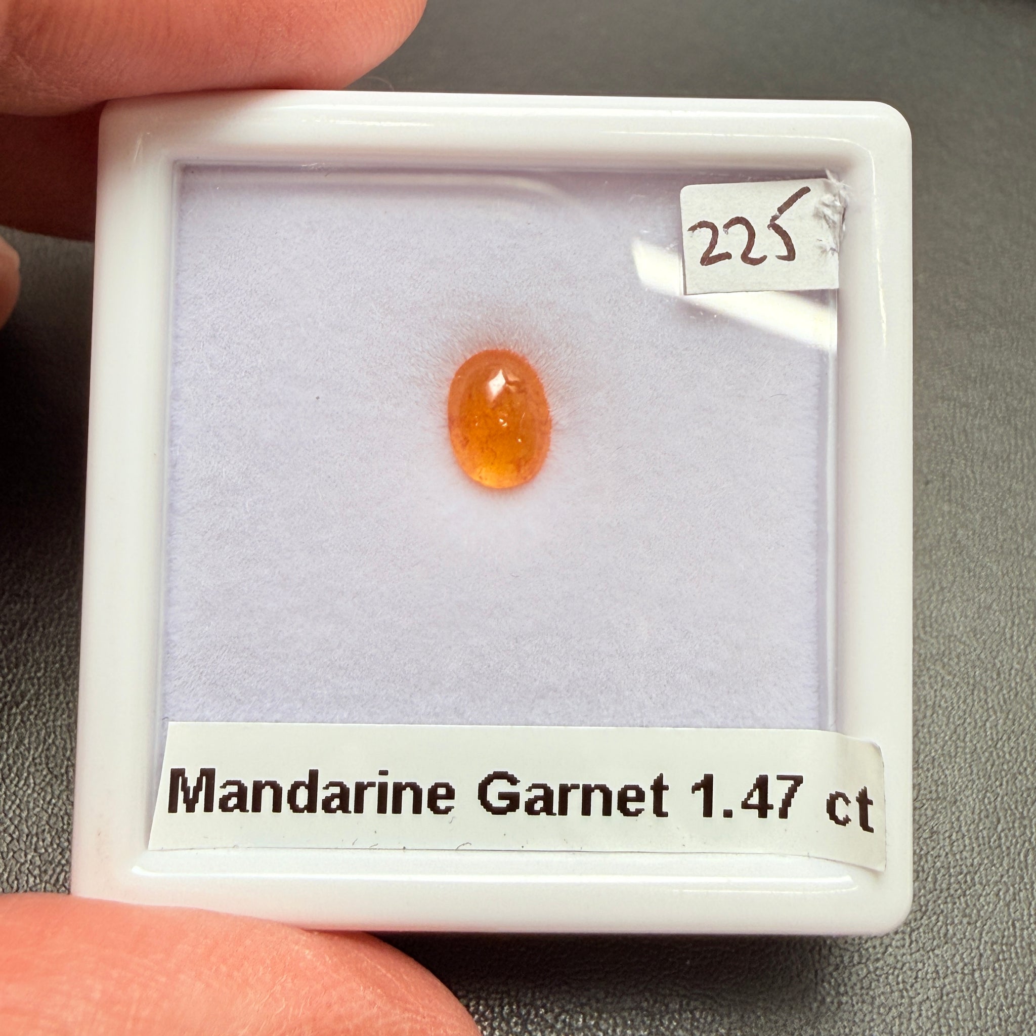 Mandarin Spessartite Garnet Cabochon, 1.47ct, Tanzania, Untreated Unheated