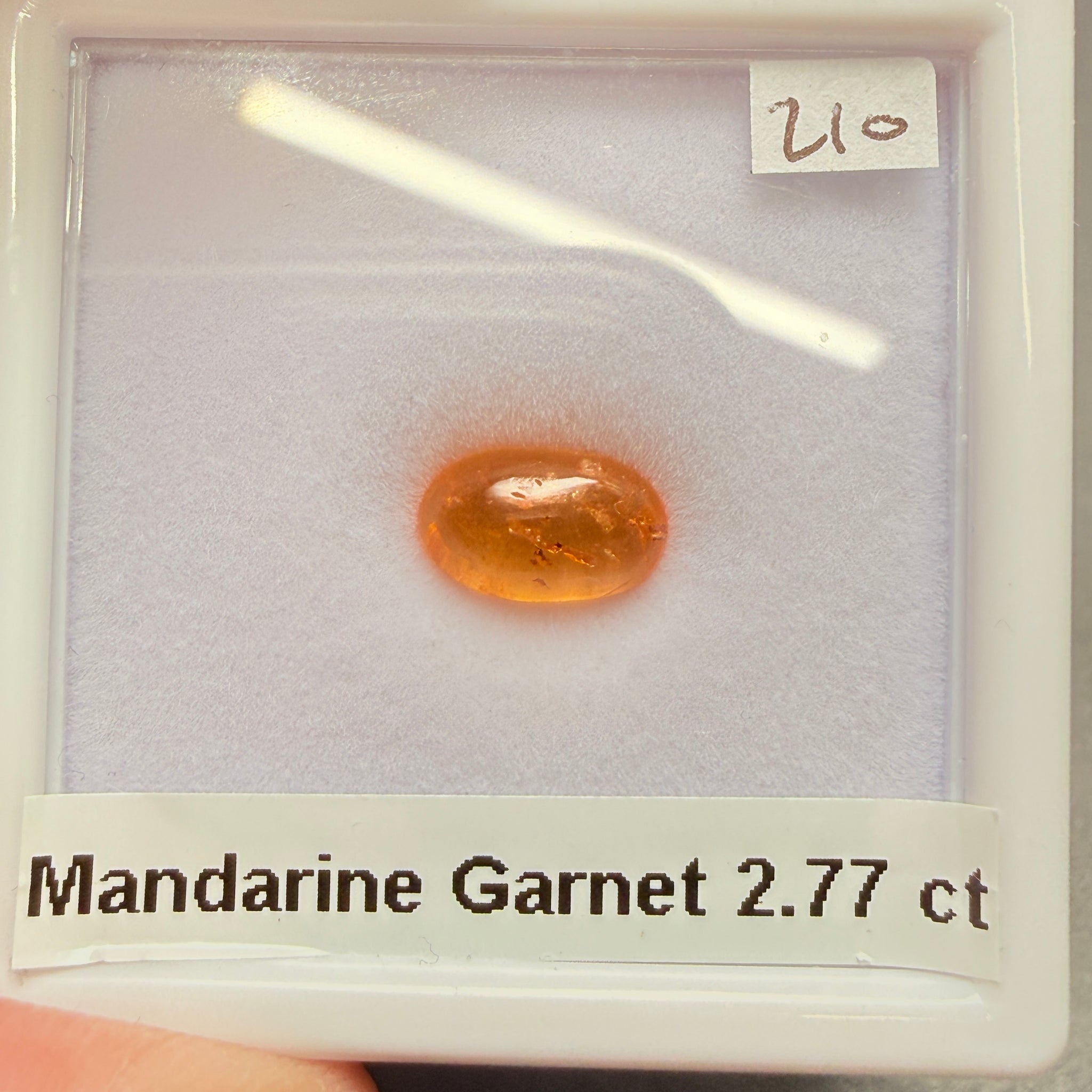 Mandarin Spessartite Cabochon, 2.77ct, Loliondo, Tanzania, Untreated Unheated