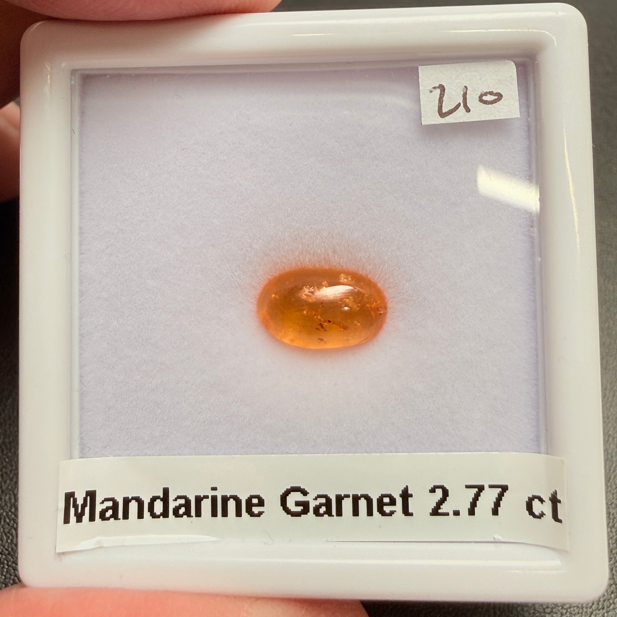 Mandarin Spessartite Cabochon, 2.77ct, Loliondo, Tanzania, Untreated Unheated