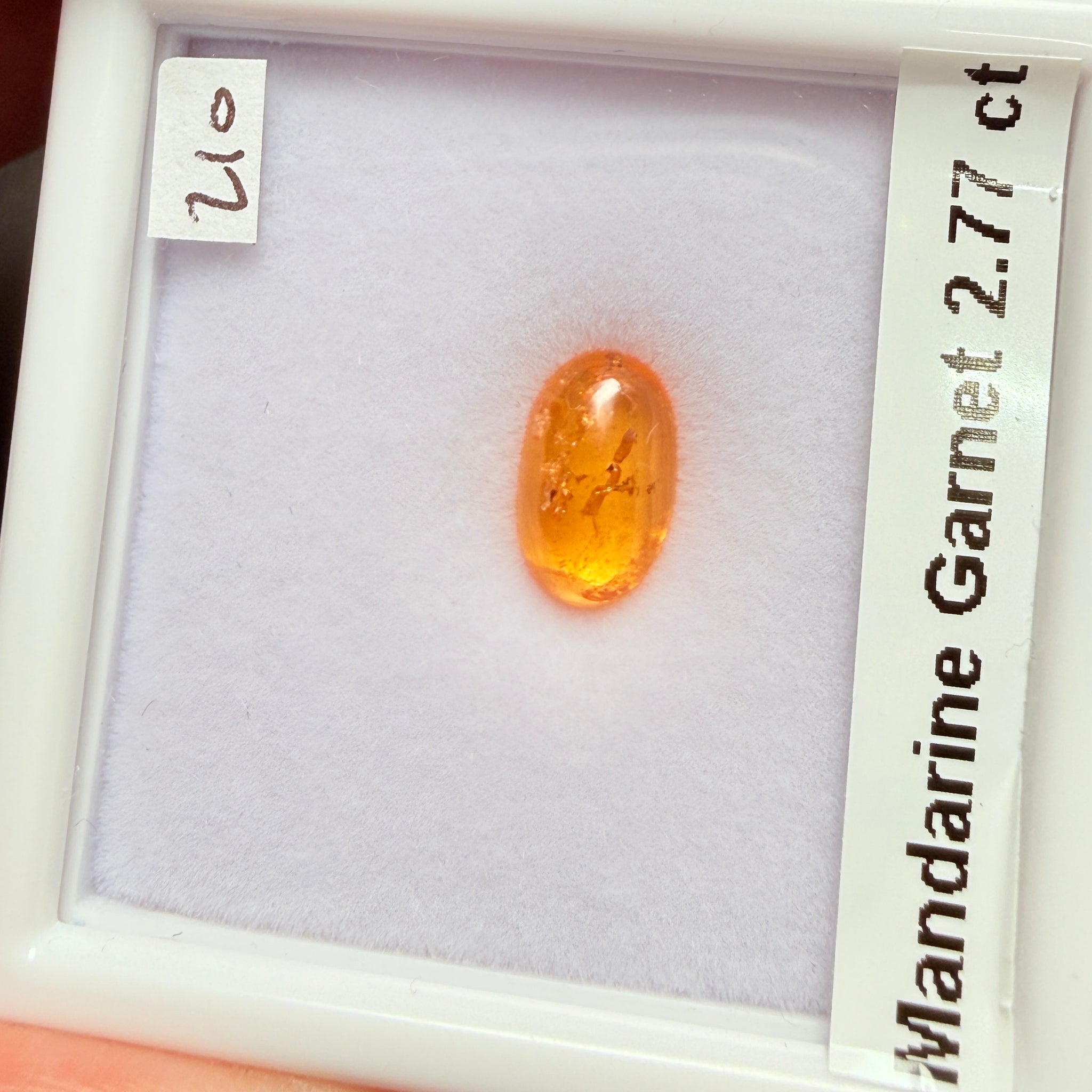 Mandarin Spessartite Cabochon, 2.77ct, Loliondo, Tanzania, Untreated Unheated