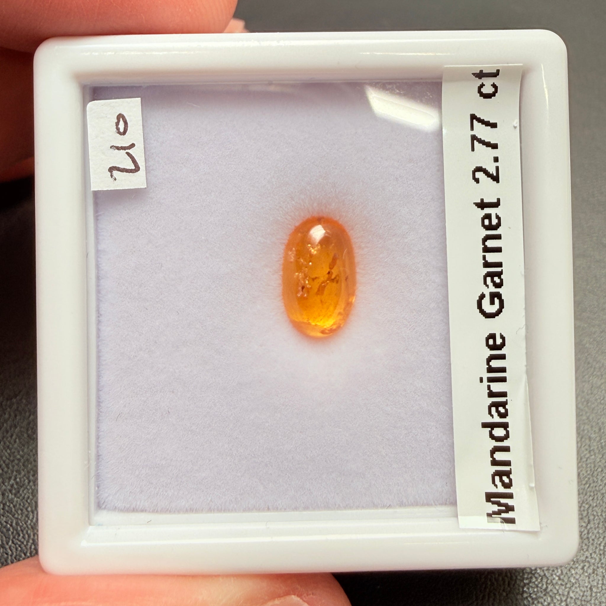 Mandarin Spessartite Cabochon, 2.77ct, Loliondo, Tanzania, Untreated Unheated
