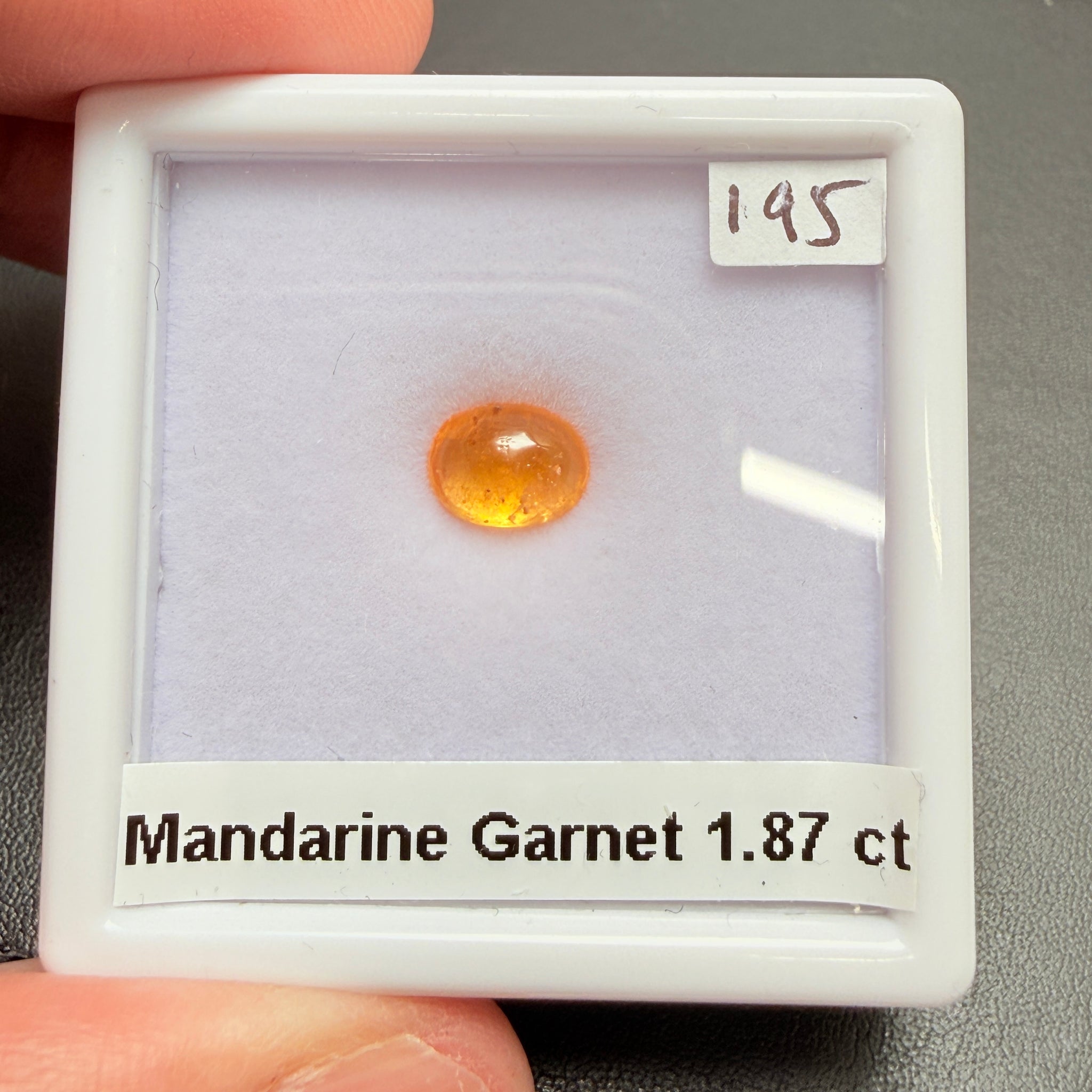 Mandarin Spessartite Garnet Cabochon, 1.87ct, Tanzania, Untreated Unheated