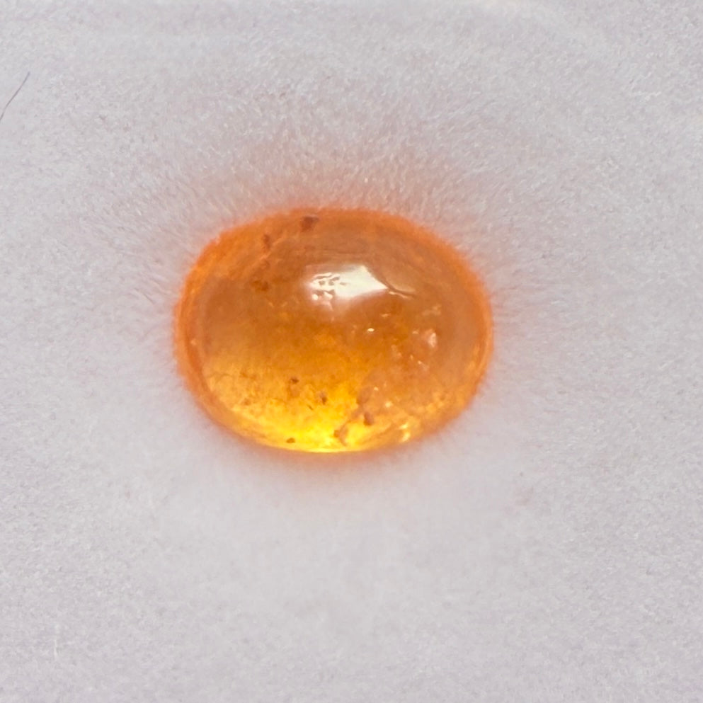 Mandarin Spessartite Garnet Cabochon, 1.87ct, Tanzania, Untreated Unheated