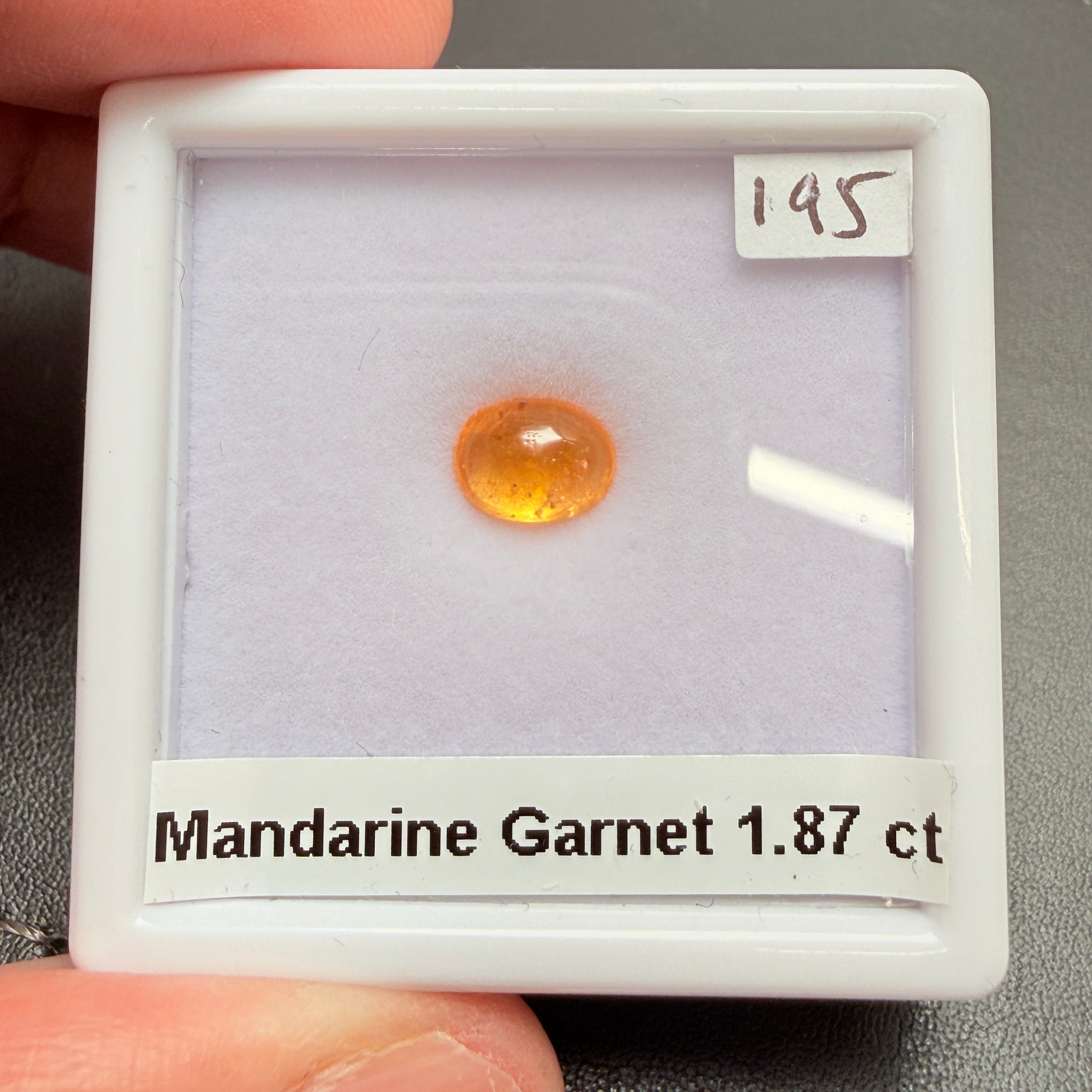 Mandarin Spessartite Garnet Cabochon, 1.87ct, Tanzania, Untreated Unheated