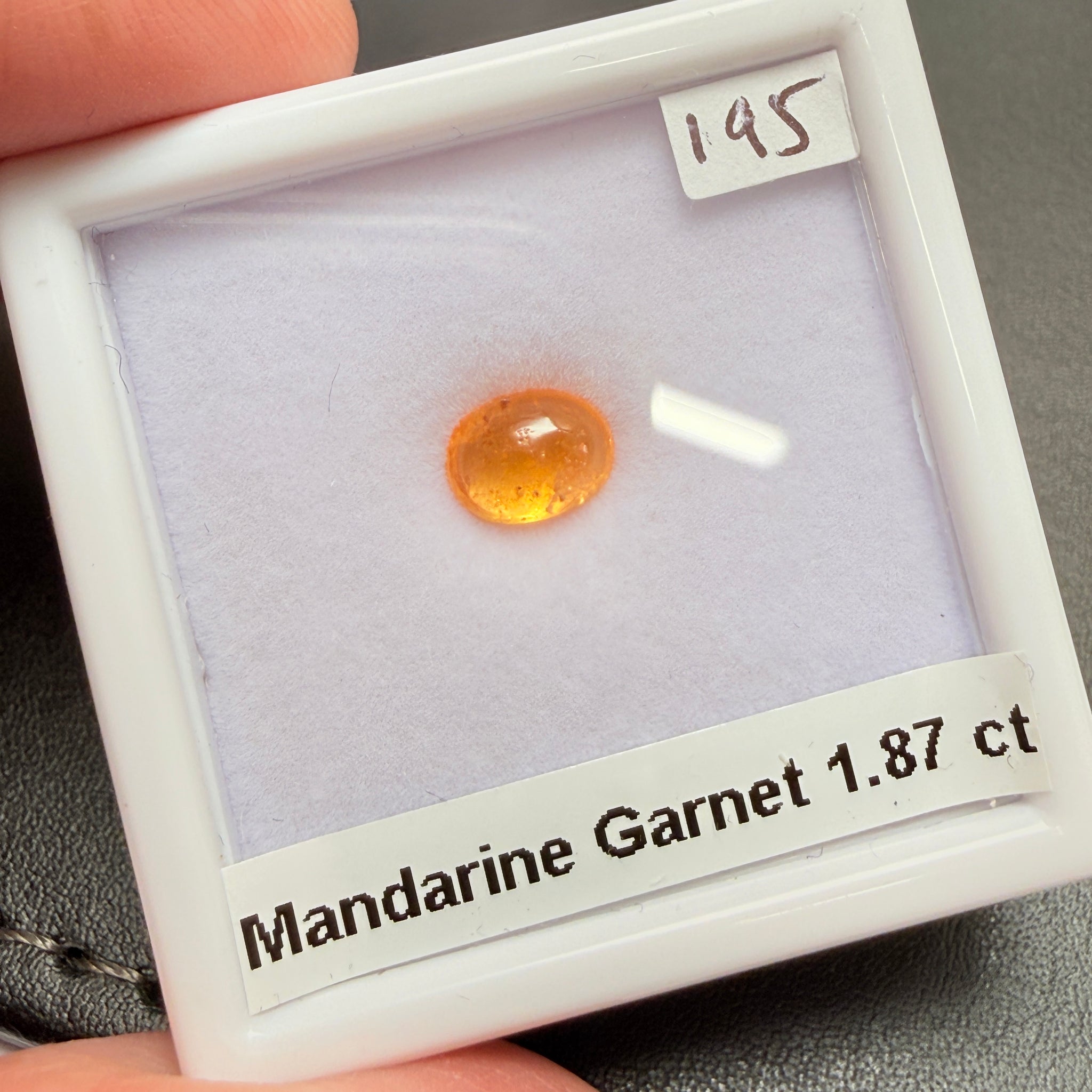 Mandarin Spessartite Garnet Cabochon, 1.87ct, Tanzania, Untreated Unheated