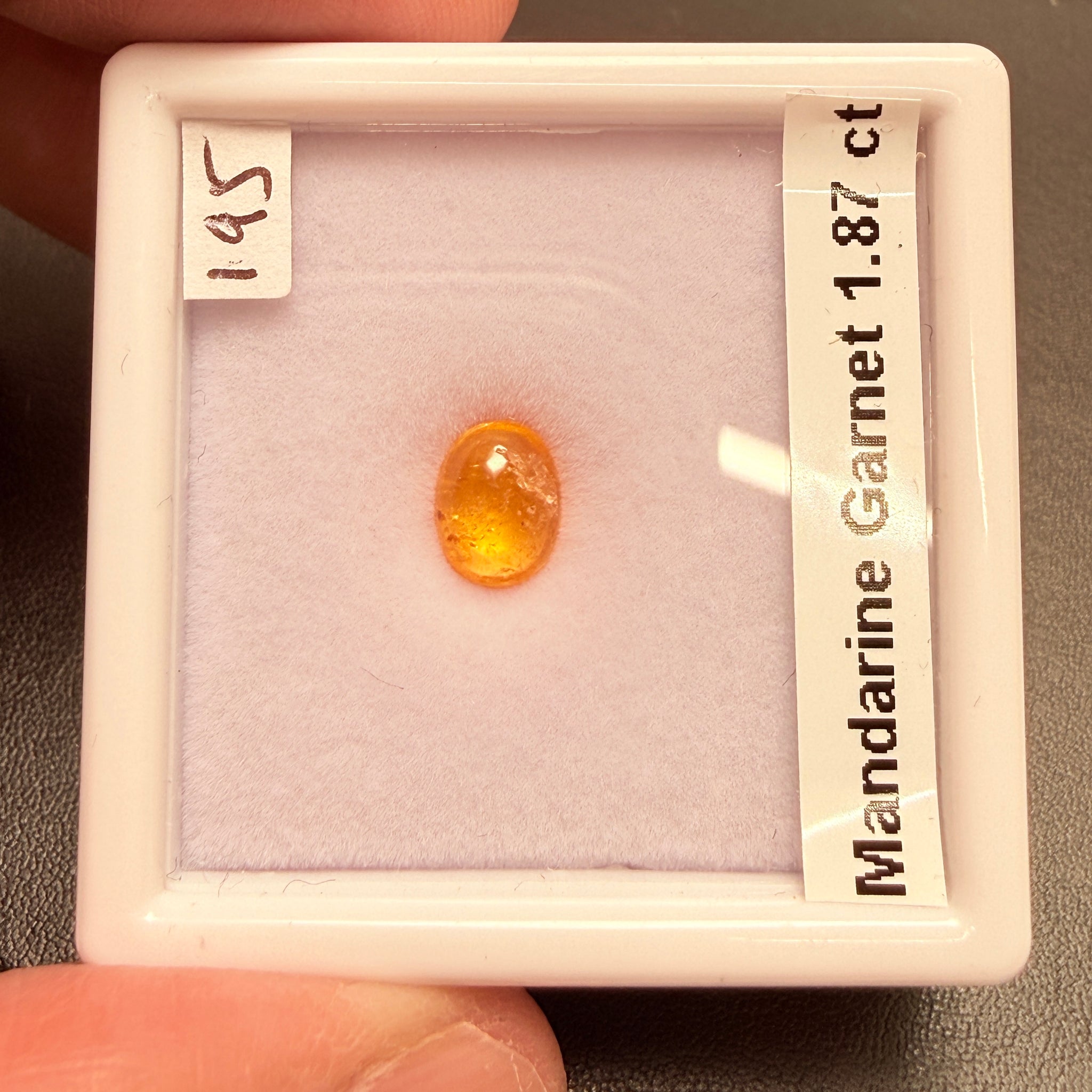 Mandarin Spessartite Garnet Cabochon, 1.87ct, Tanzania, Untreated Unheated
