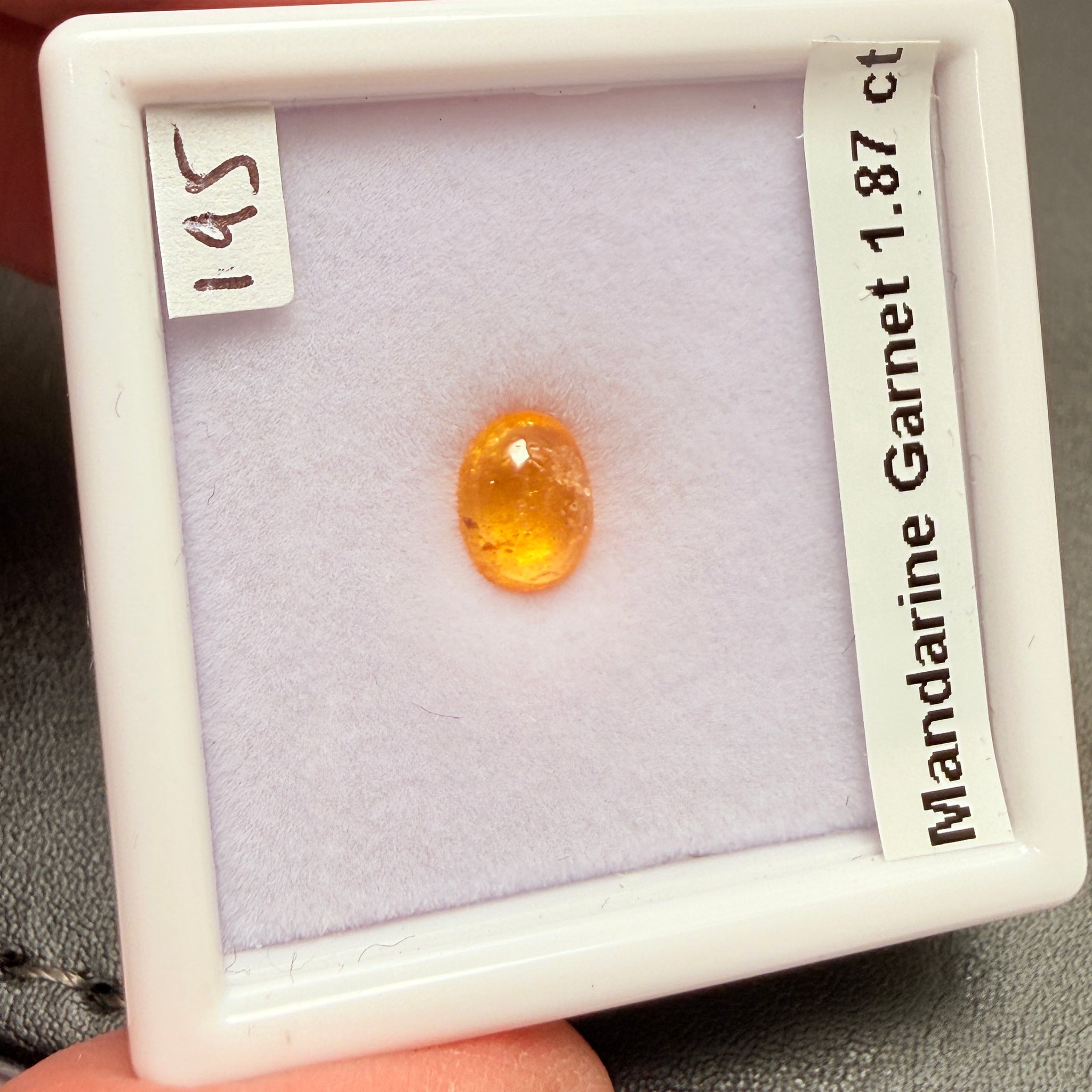 Mandarin Spessartite Garnet Cabochon, 1.87ct, Tanzania, Untreated Unheated