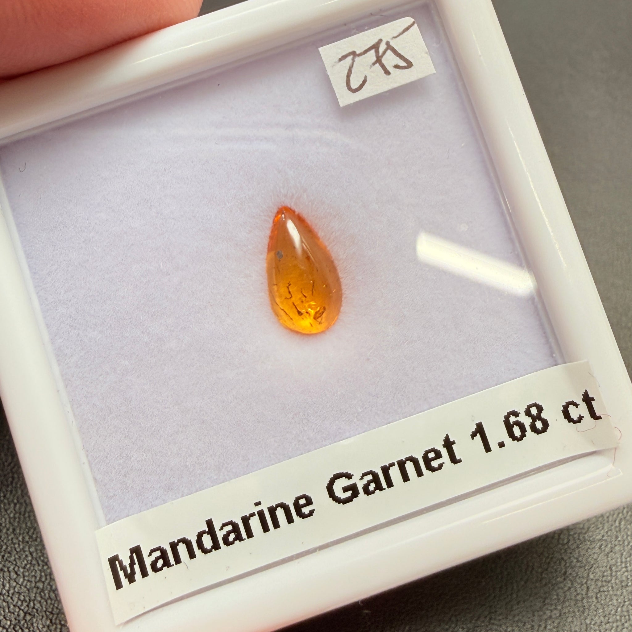 Mandarin Spessartite Cabochon, 1.68ct, Loliondo, Tanzania, Untreated Unheated