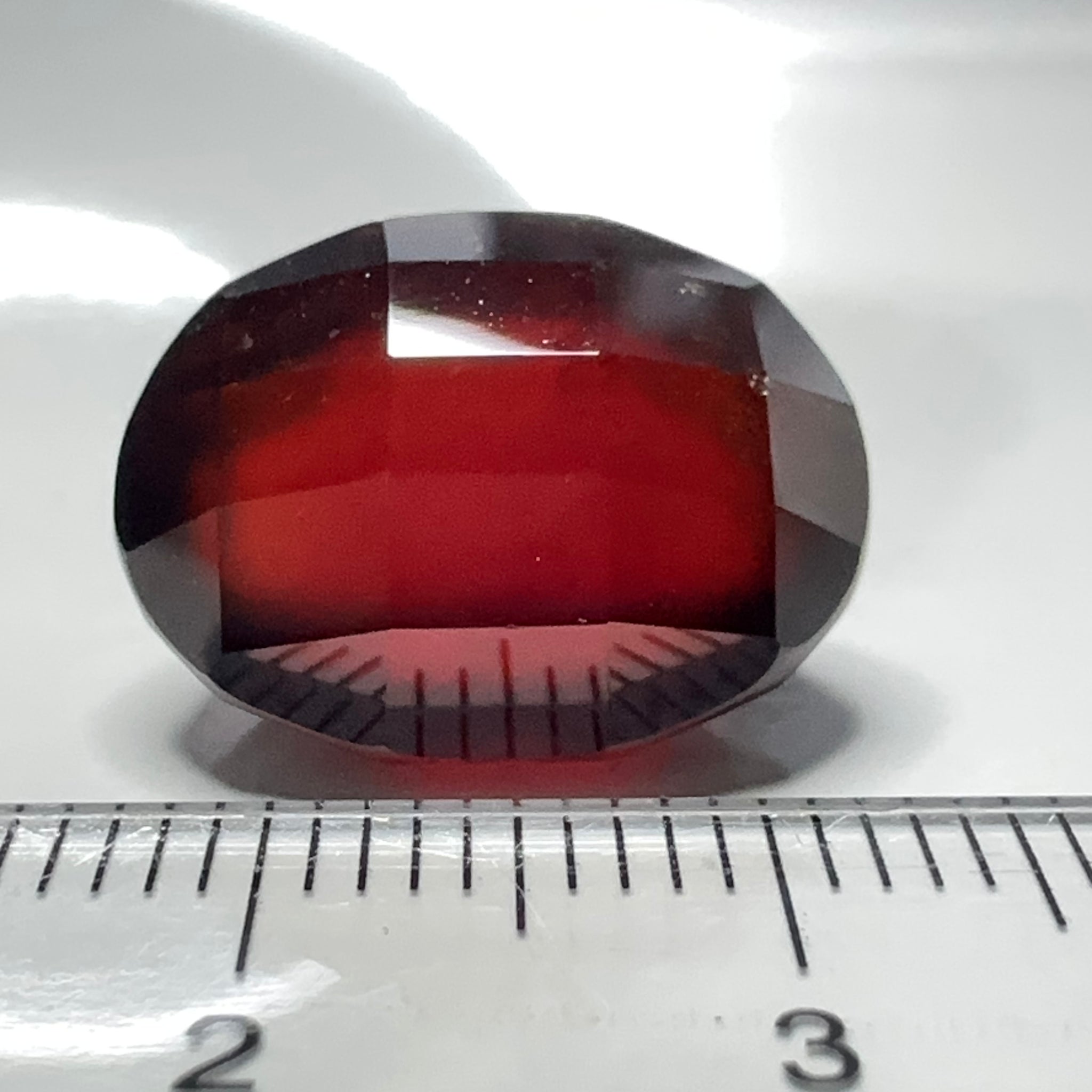 Hessonite Garnet, 19.01ct, Faceted Checkerboard Top, Tanzania, Untreated Unheated