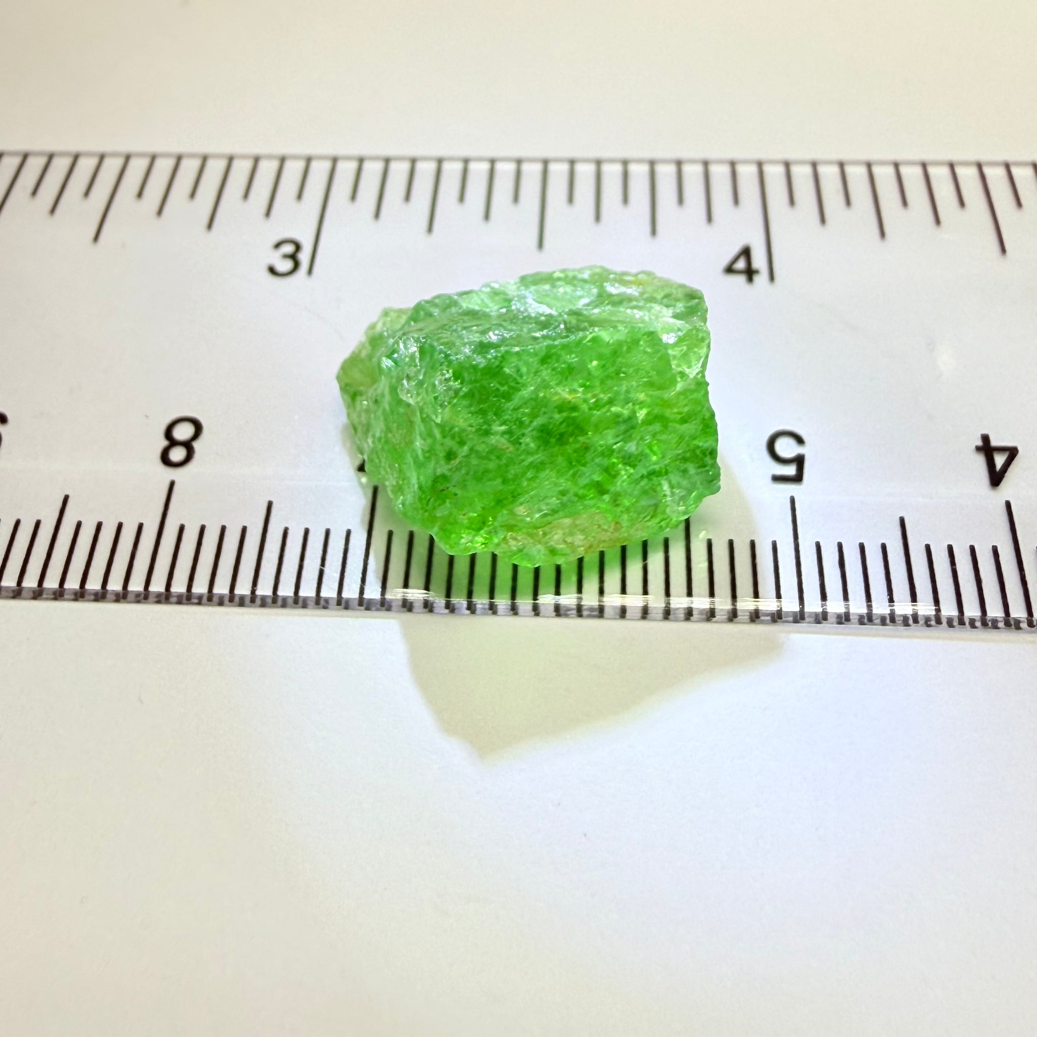 Tsavorite, cab grade rough, 21.93ct, Merelani, Tanzania, Untreated Unheated, see backlit photos