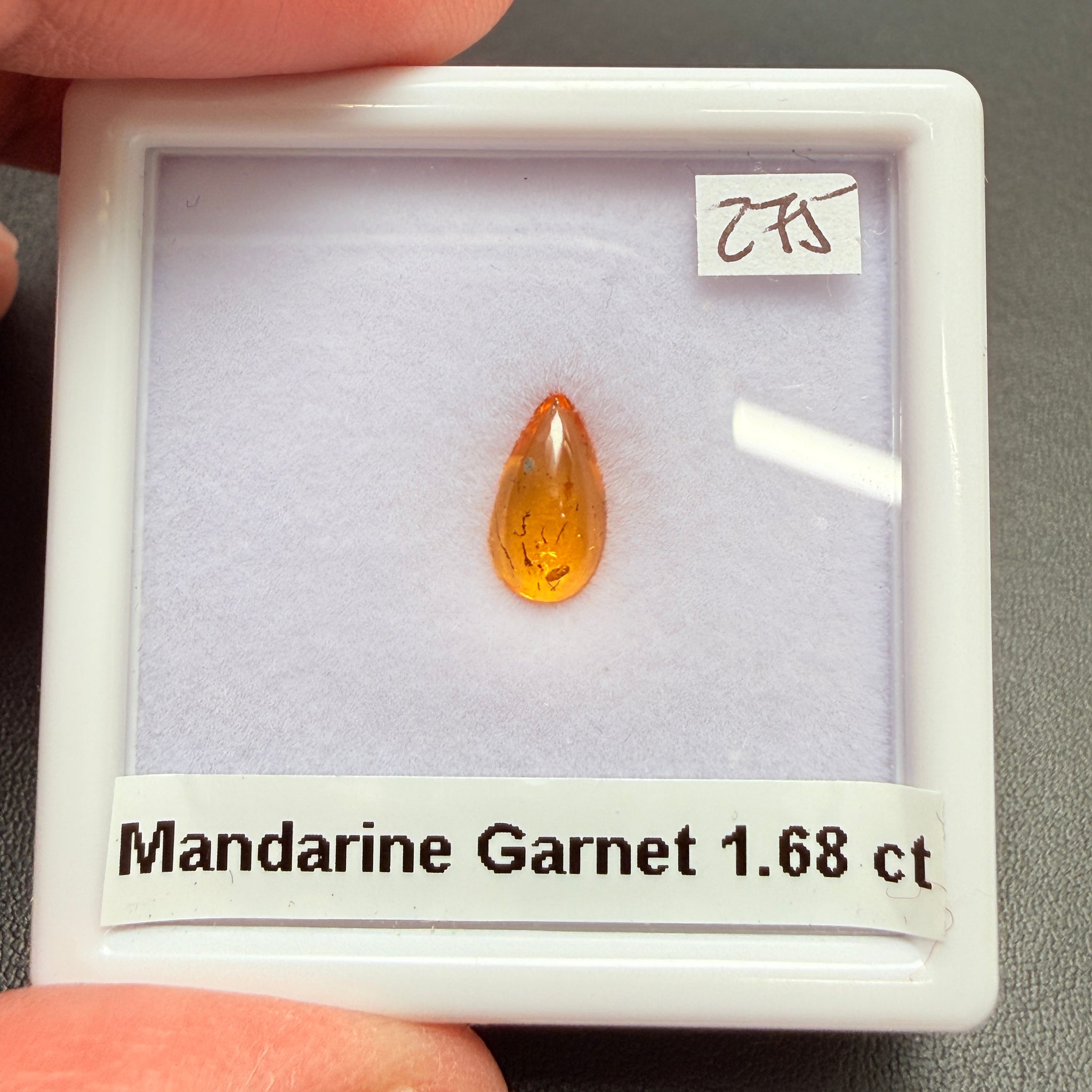 Mandarin Spessartite Cabochon, 1.68ct, Loliondo, Tanzania, Untreated Unheated