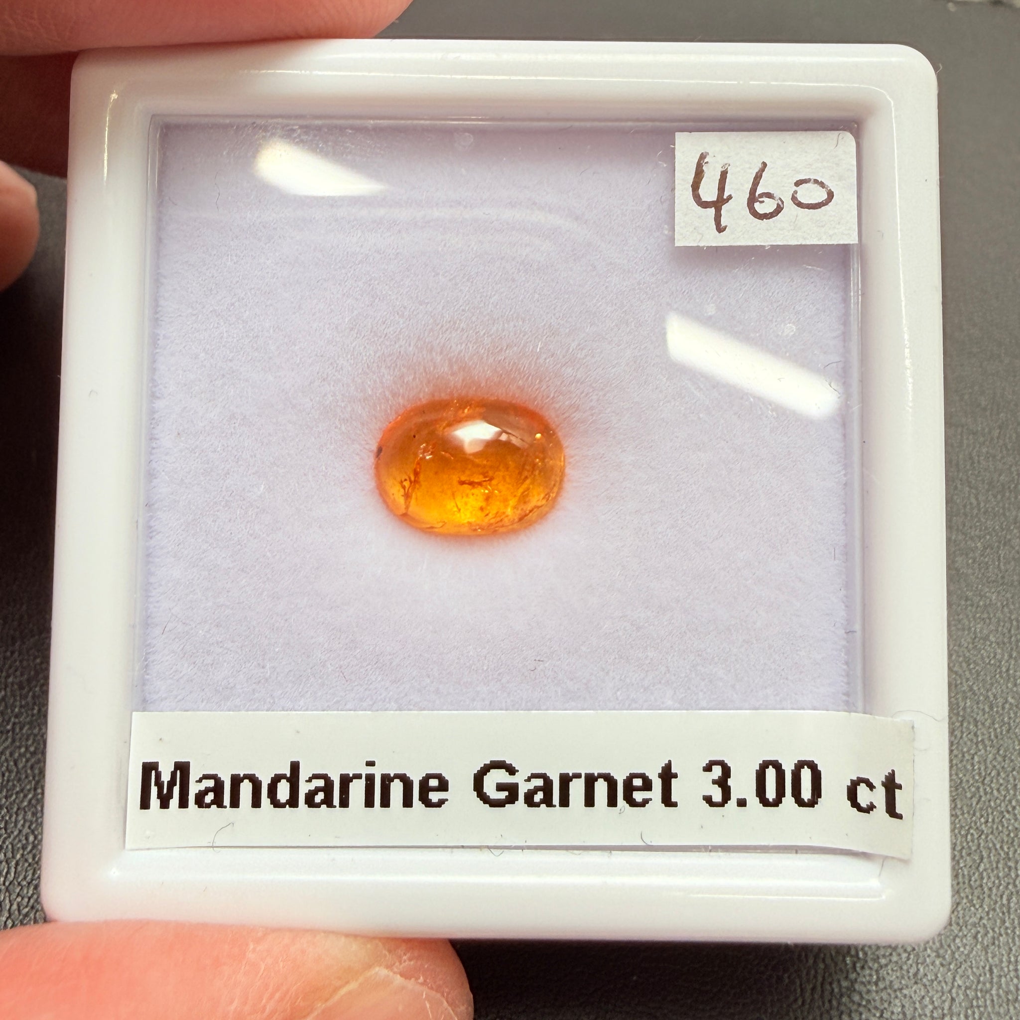 Mandarin Spessartite Cabochon, 3.00ct, Loliondo, Tanzania, Untreated Unheated