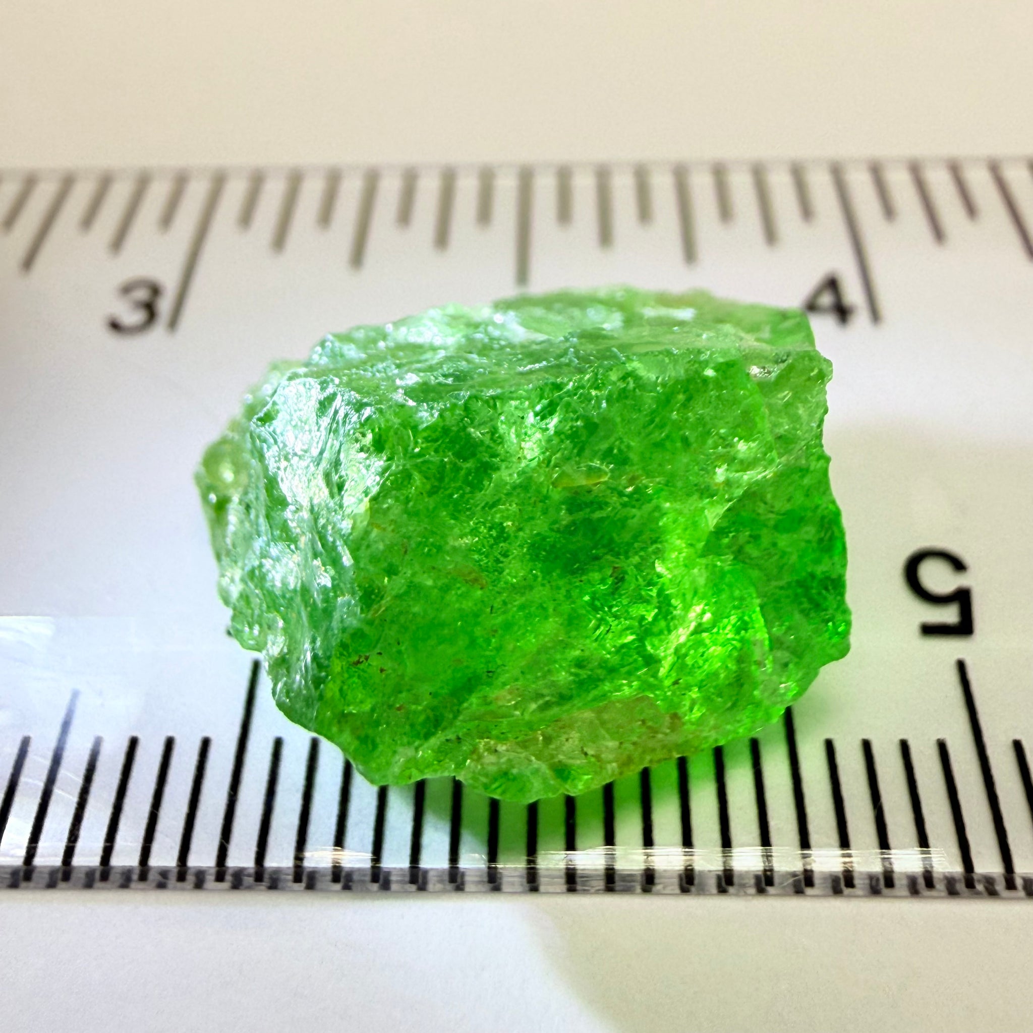 Tsavorite, cab grade rough, 21.93ct, Merelani, Tanzania, Untreated Unheated, see backlit photos