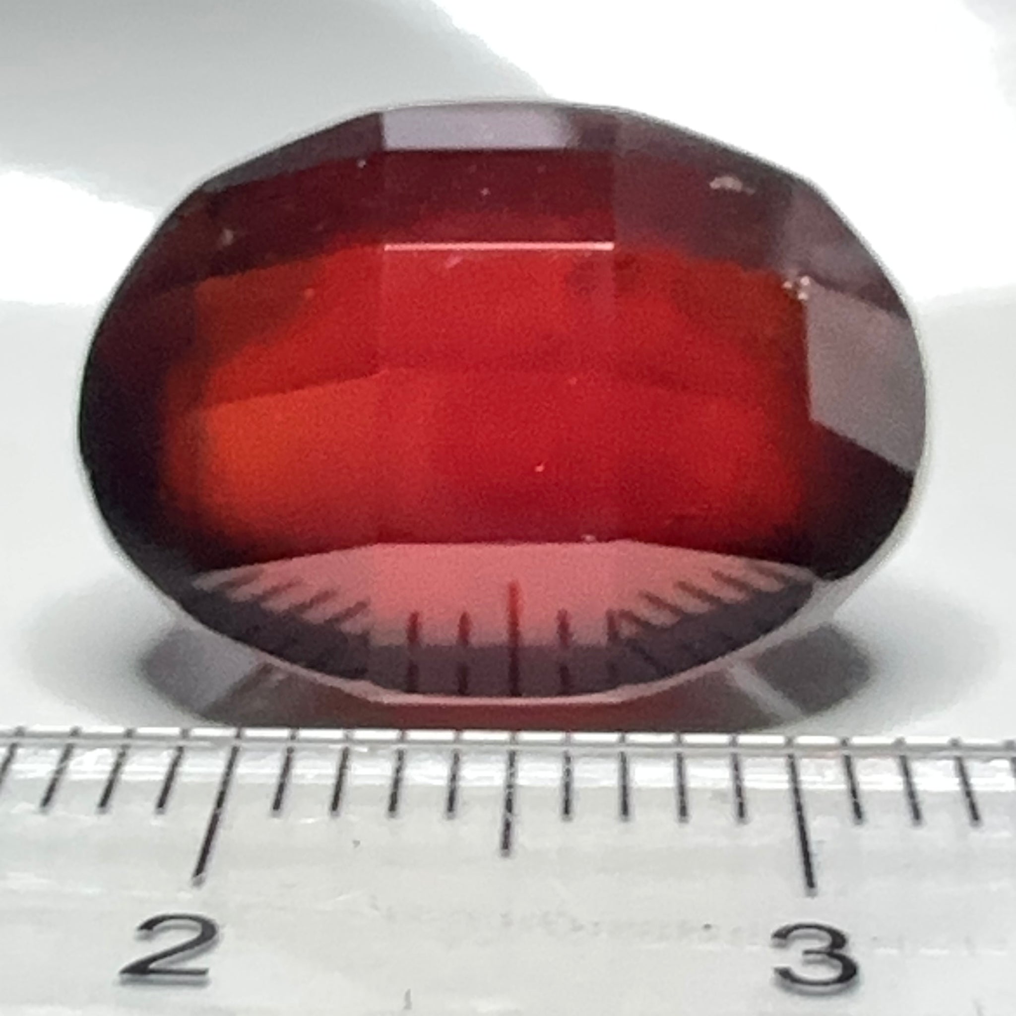 Hessonite Garnet, 19.01ct, Faceted Checkerboard Top, Tanzania, Untreated Unheated