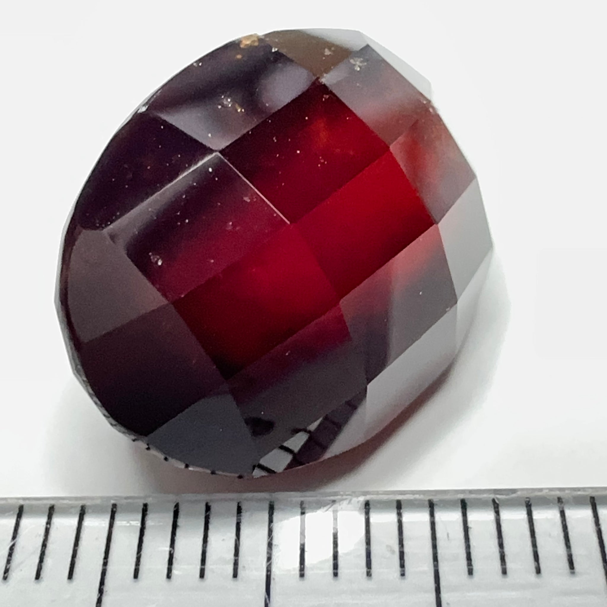 Hessonite Garnet, 19.01ct, Faceted Checkerboard Top, Tanzania, Untreated Unheated