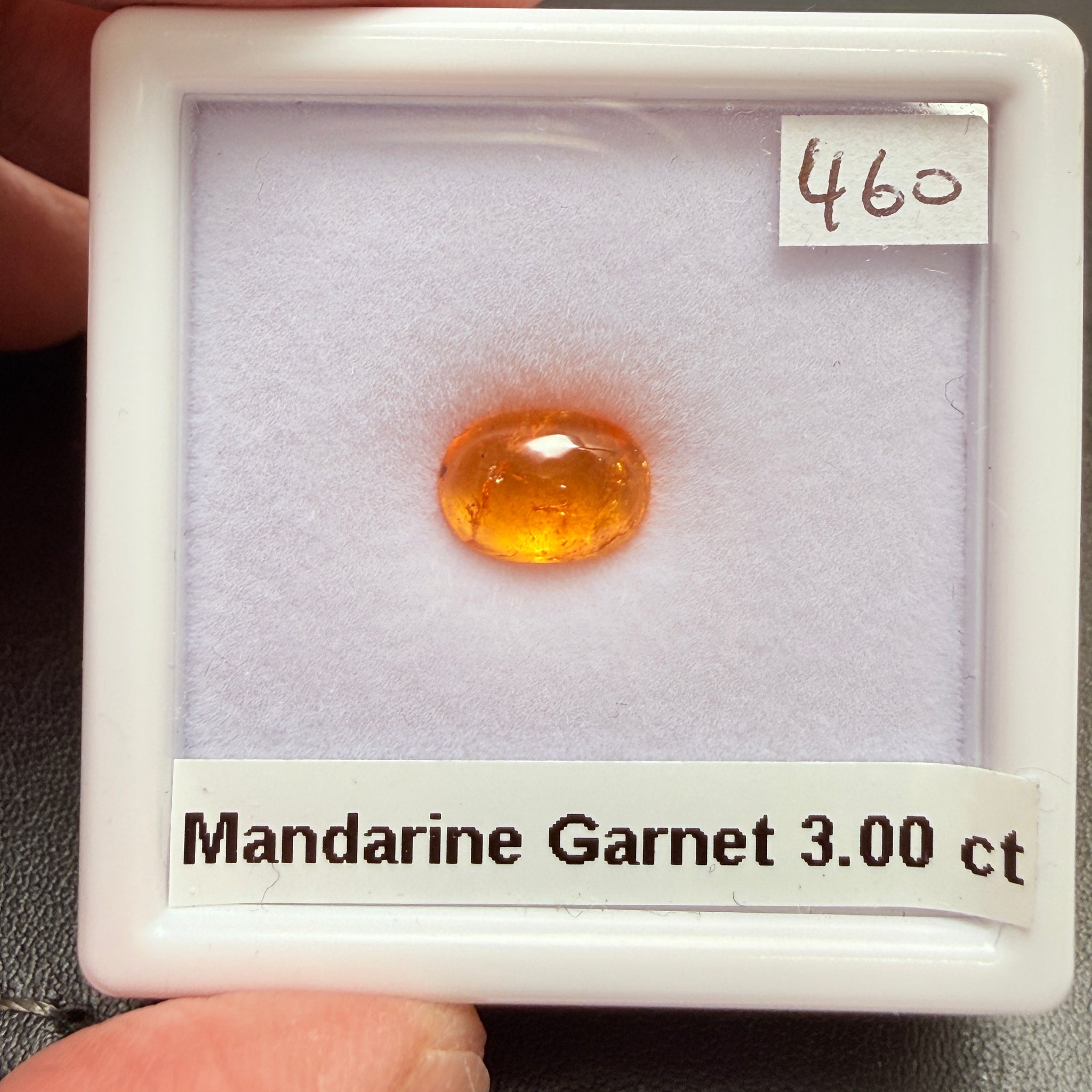 Mandarin Spessartite Cabochon, 3.00ct, Loliondo, Tanzania, Untreated Unheated