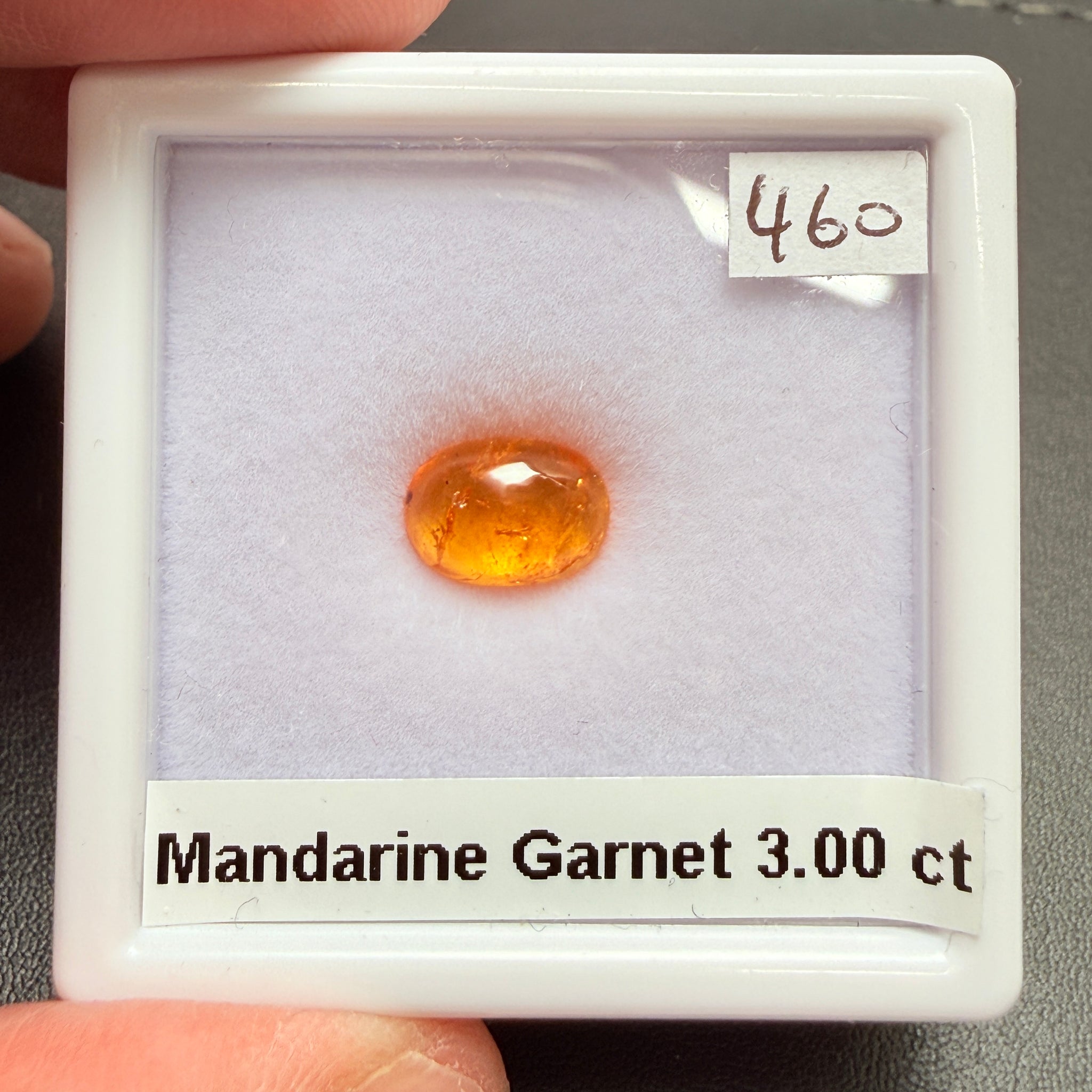 Mandarin Spessartite Cabochon, 3.00ct, Loliondo, Tanzania, Untreated Unheated
