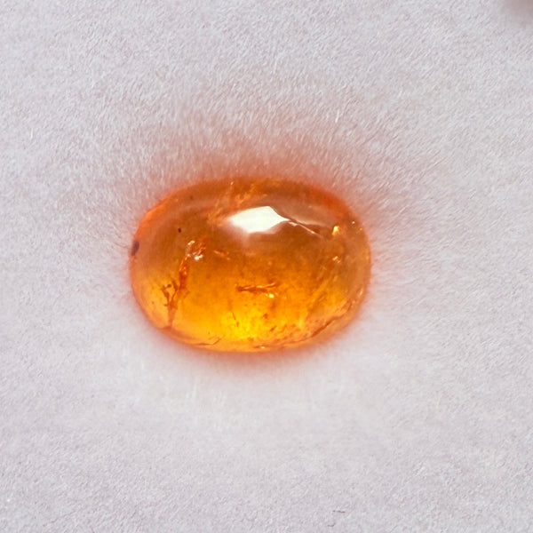 Mandarin Spessartite Cabochon, 3.00ct, Loliondo, Tanzania, Untreated Unheated