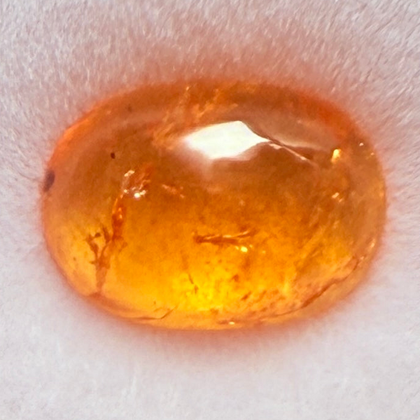 Mandarin Spessartite Cabochon, 3.00ct, Loliondo, Tanzania, Untreated Unheated
