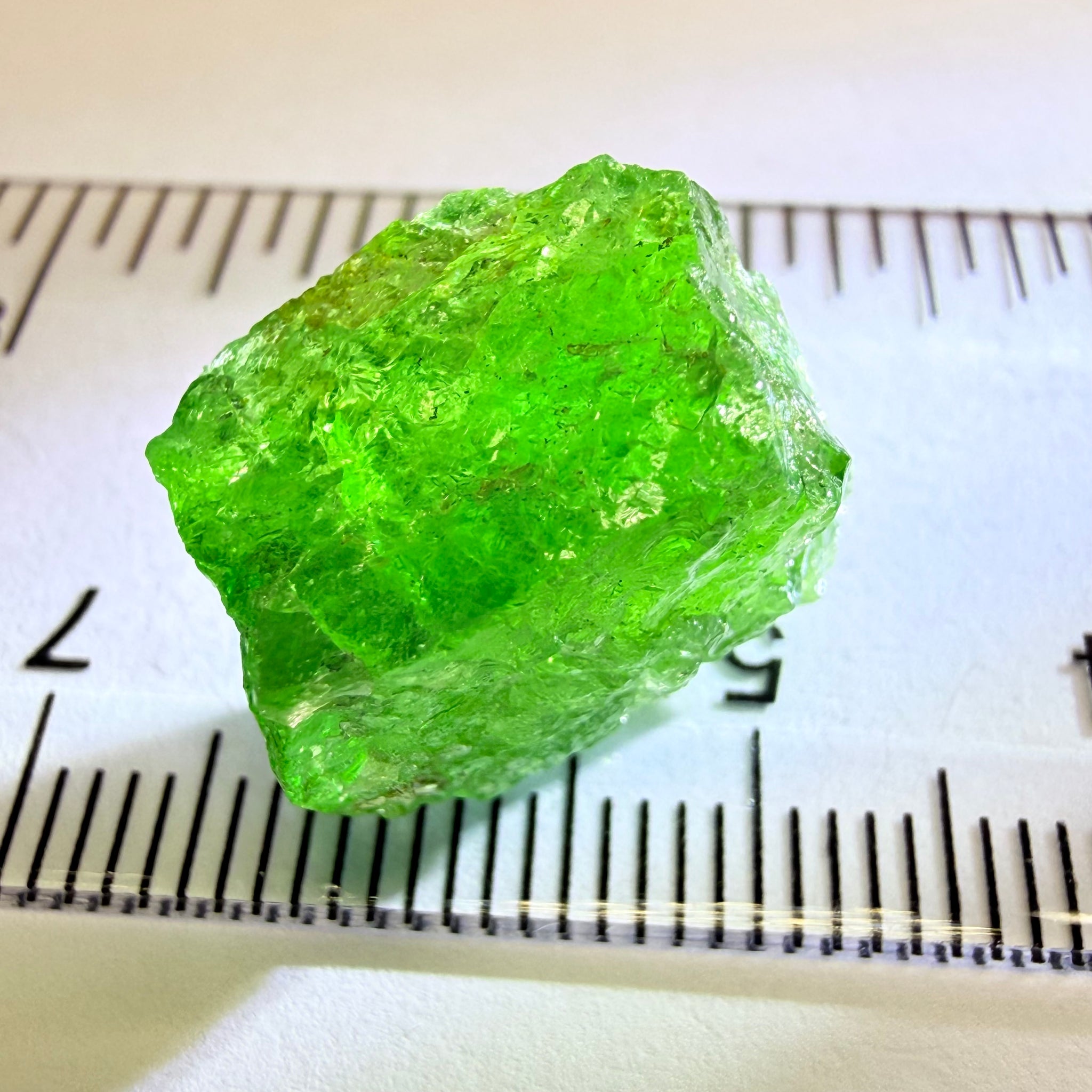 Tsavorite, cab grade rough, 21.93ct, Merelani, Tanzania, Untreated Unheated, see backlit photos