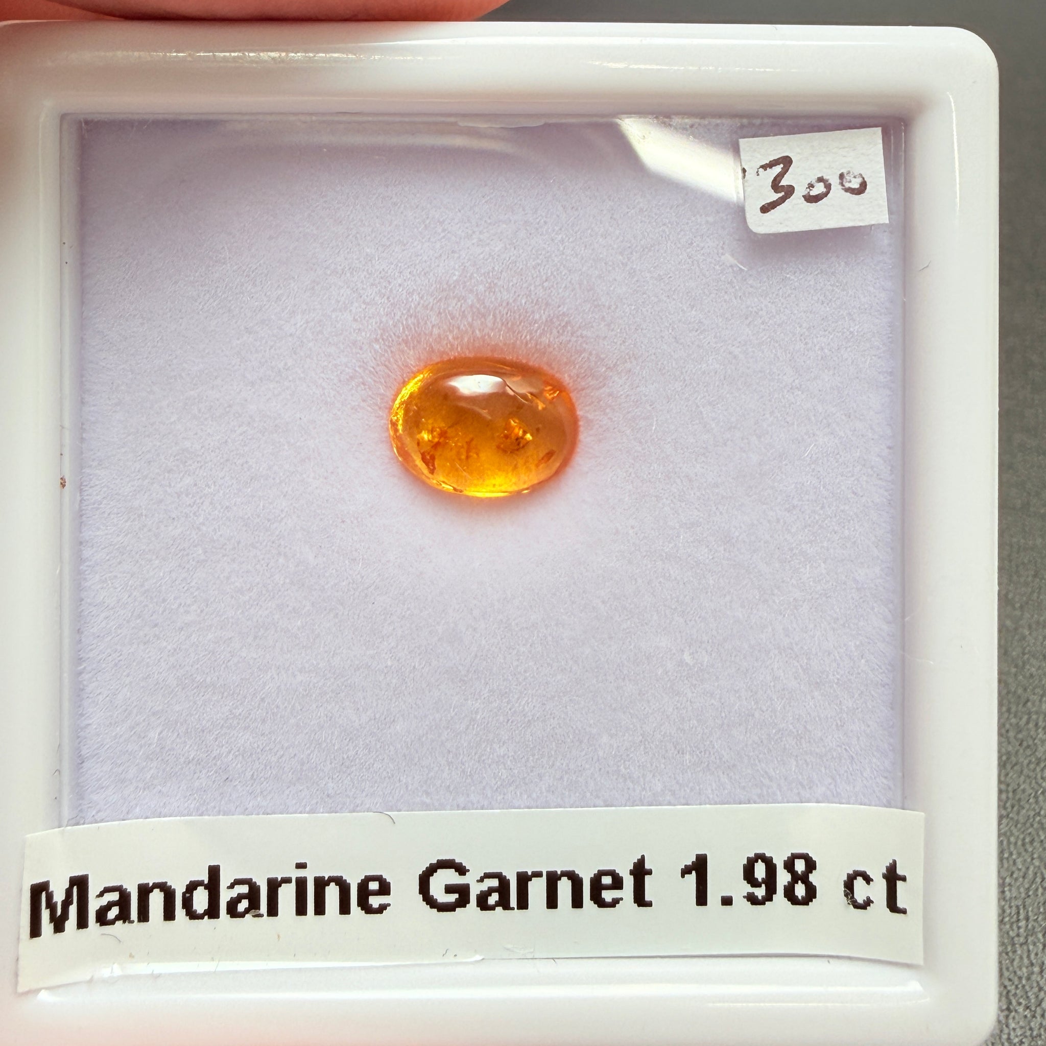 Mandarin Spessartite Cabochon, 1.98ct, Loliondo, Tanzania, Untreated Unheated