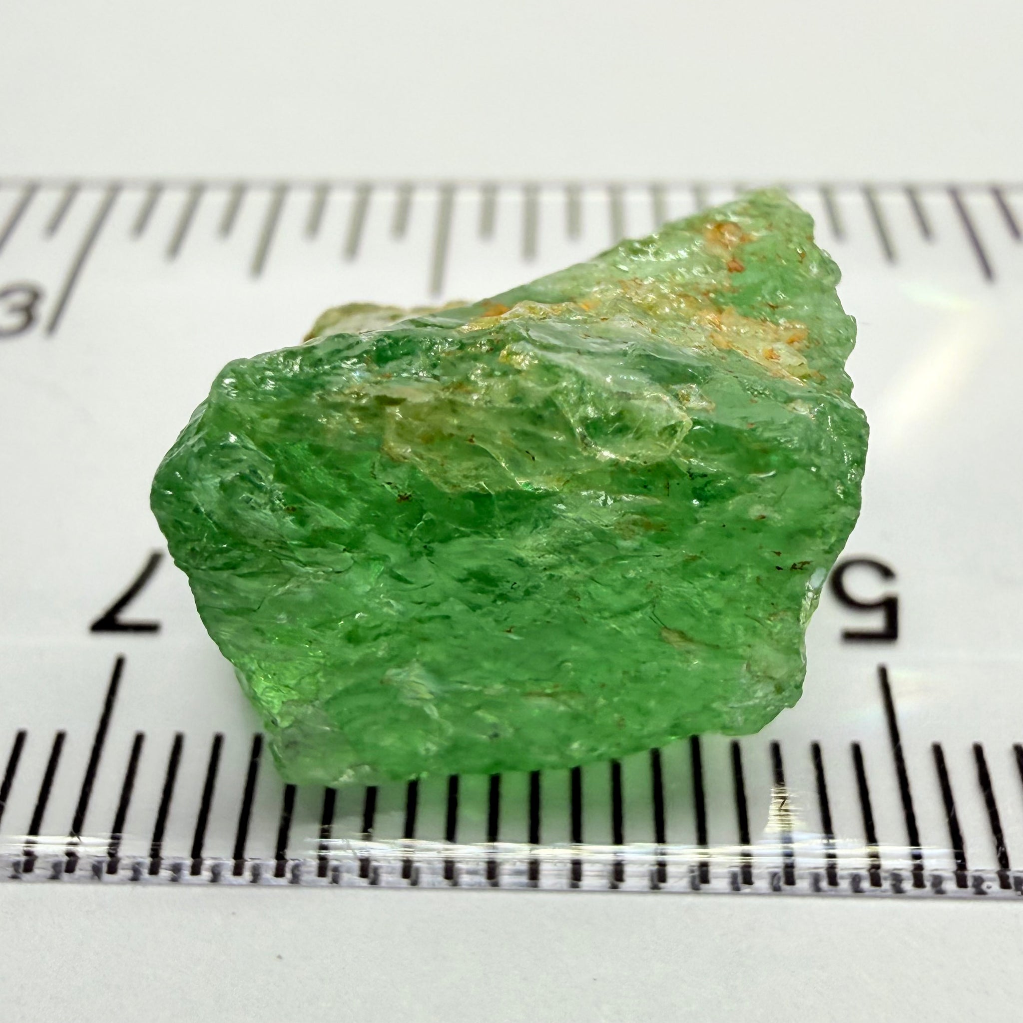 Tsavorite, cab grade rough, 21.93ct, Merelani, Tanzania, Untreated Unheated, see backlit photos