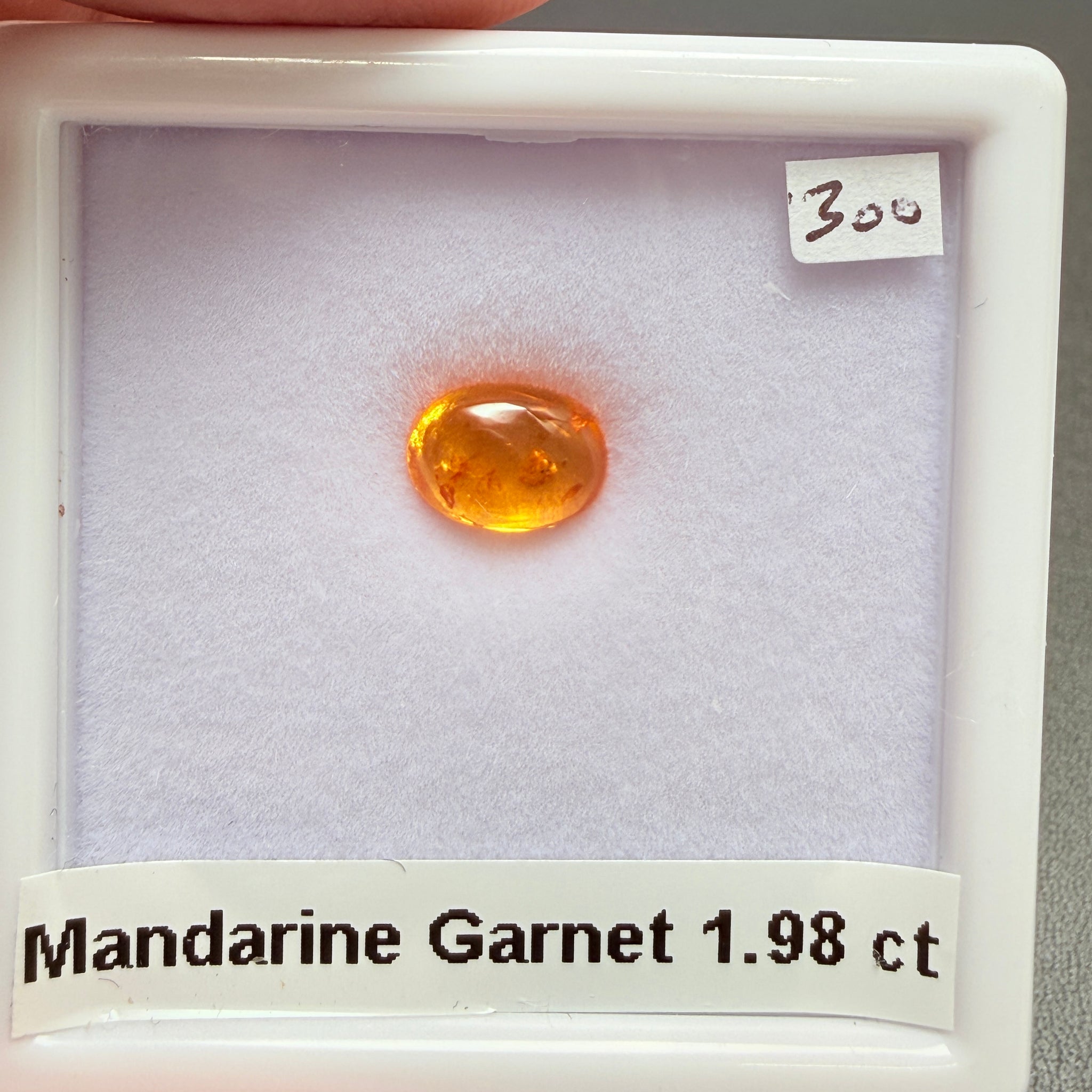 Mandarin Spessartite Cabochon, 1.98ct, Loliondo, Tanzania, Untreated Unheated