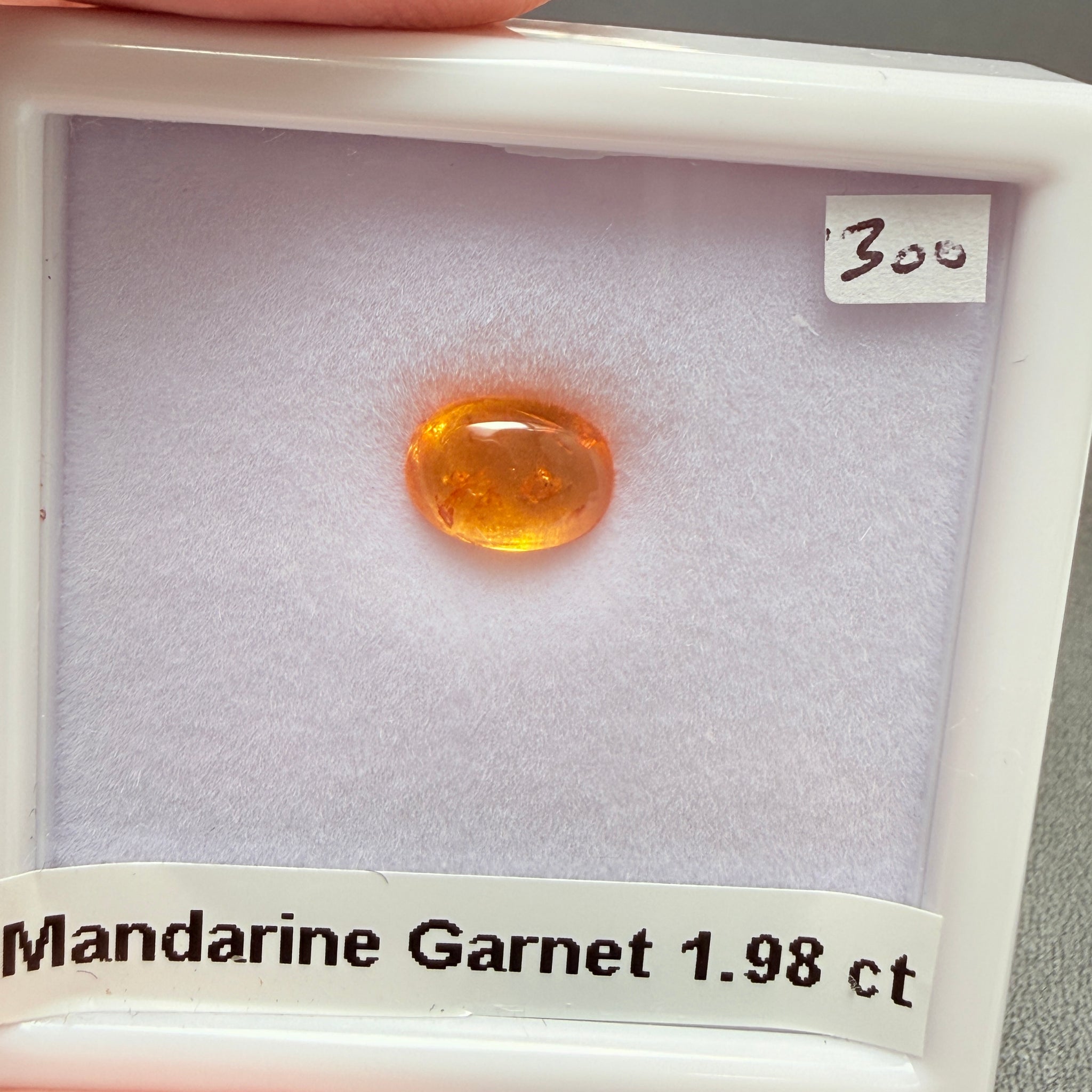 Mandarin Spessartite Cabochon, 1.98ct, Loliondo, Tanzania, Untreated Unheated
