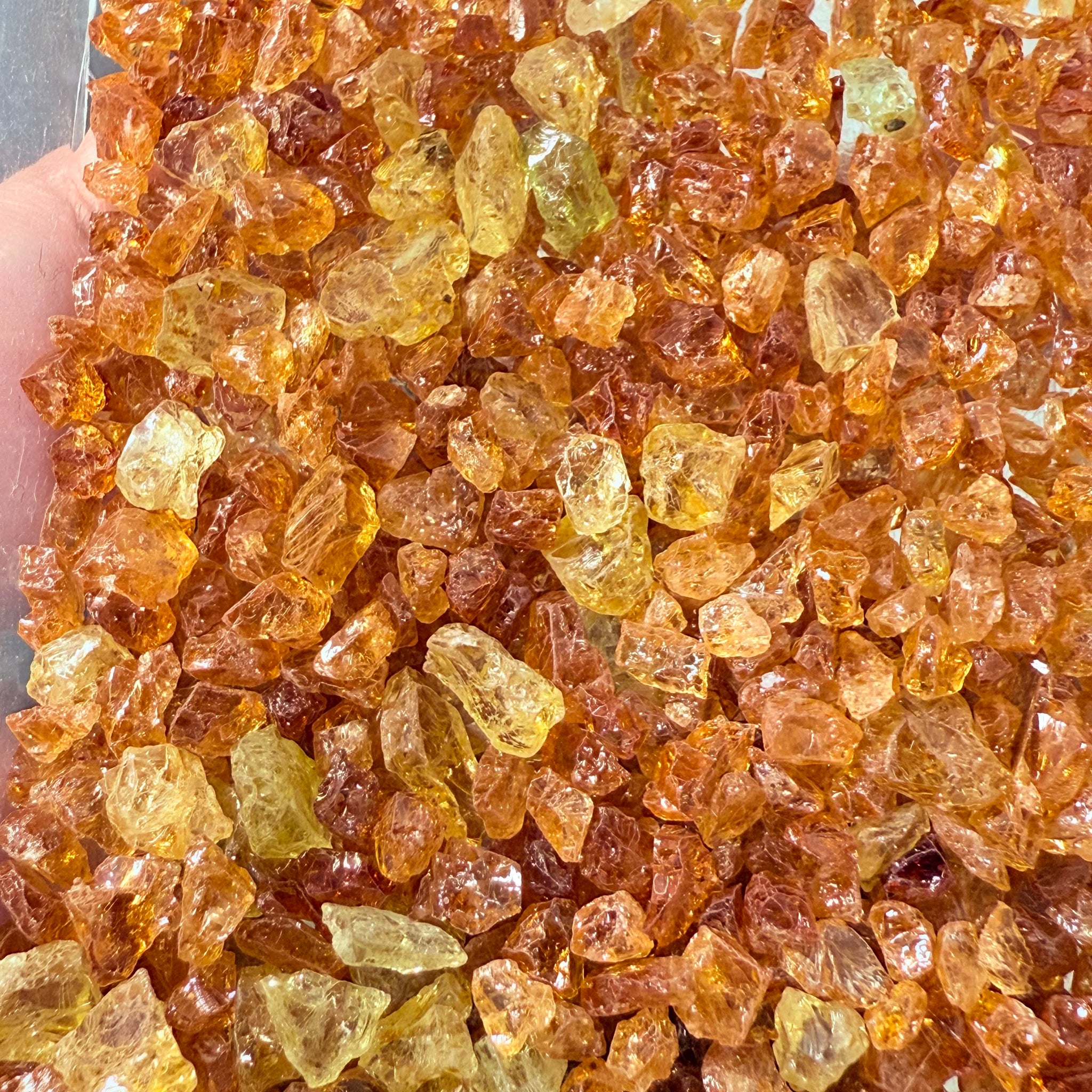 Yellow Grossular Garnet Lot, 67.50gm / 337.5ct, Merelani, Tanzania, Untreated Unheated, tiny melee rough, either do melee cuts or use in paintings, fish tank etc.