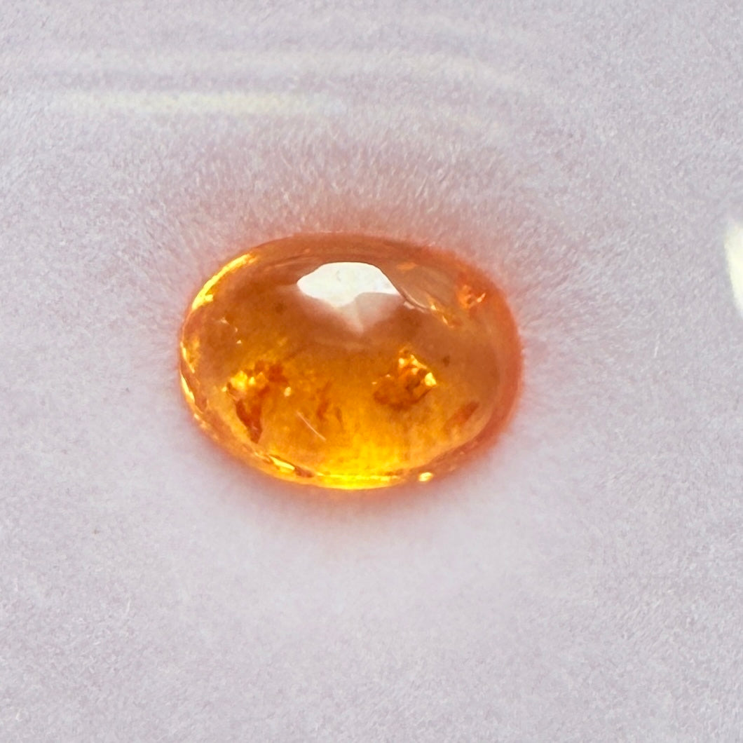 Mandarin Spessartite Cabochon, 1.98ct, Loliondo, Tanzania, Untreated Unheated