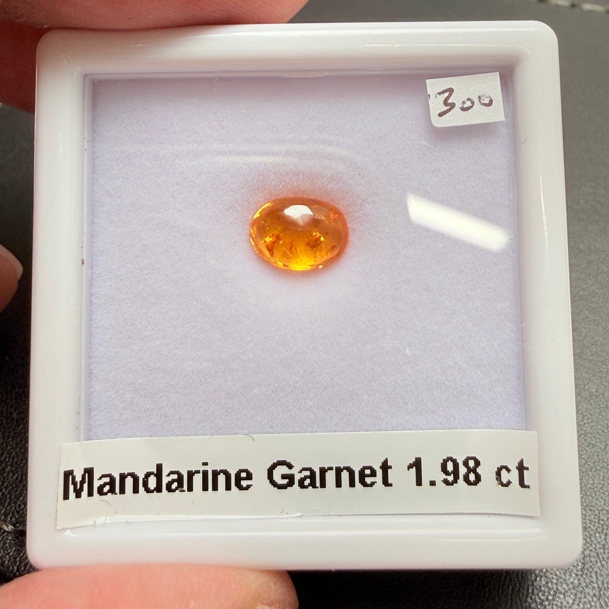 Mandarin Spessartite Cabochon, 1.98ct, Loliondo, Tanzania, Untreated Unheated