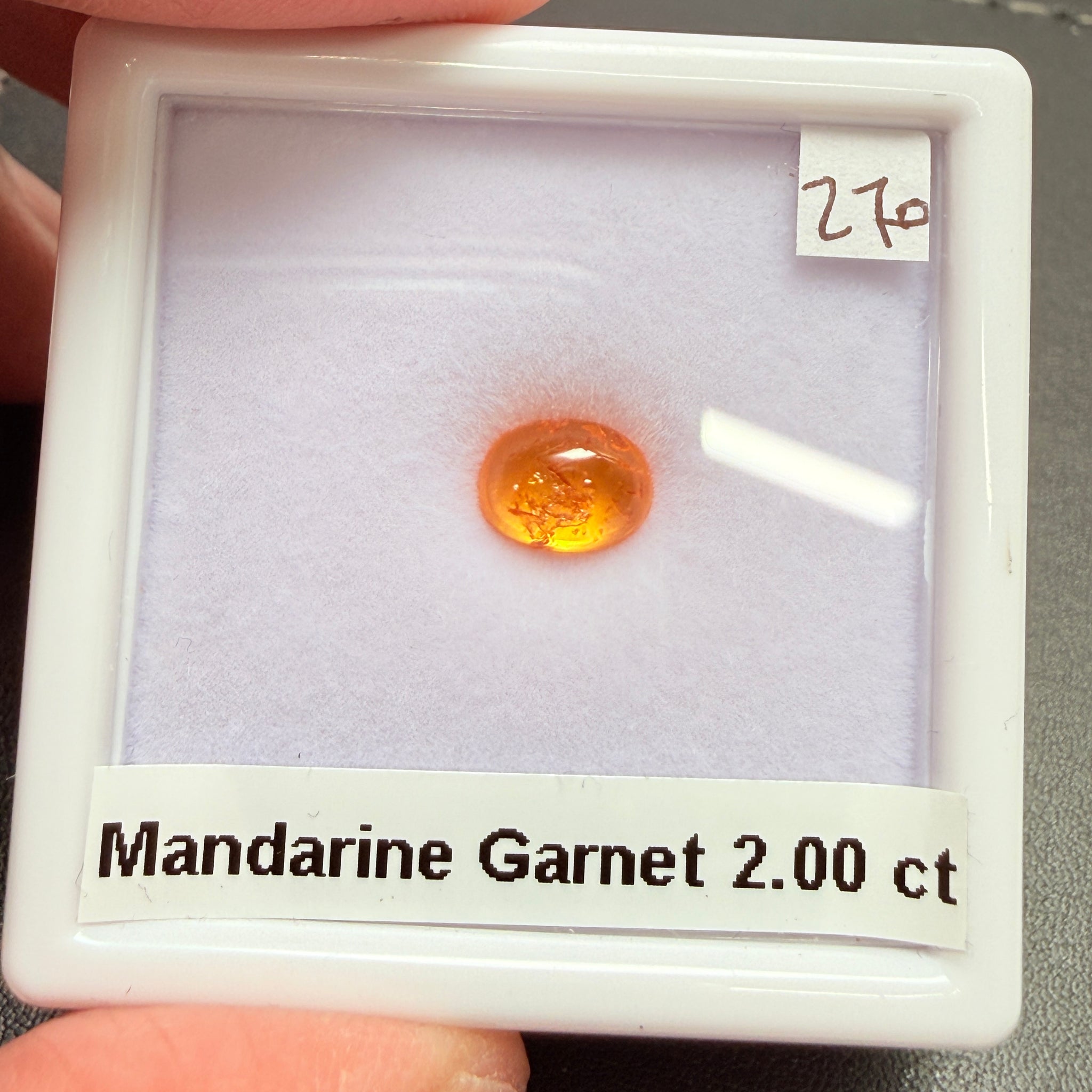 Mandarin Spessartite Cabochon, 2.00ct, Loliondo, Tanzania, Untreated Unheated