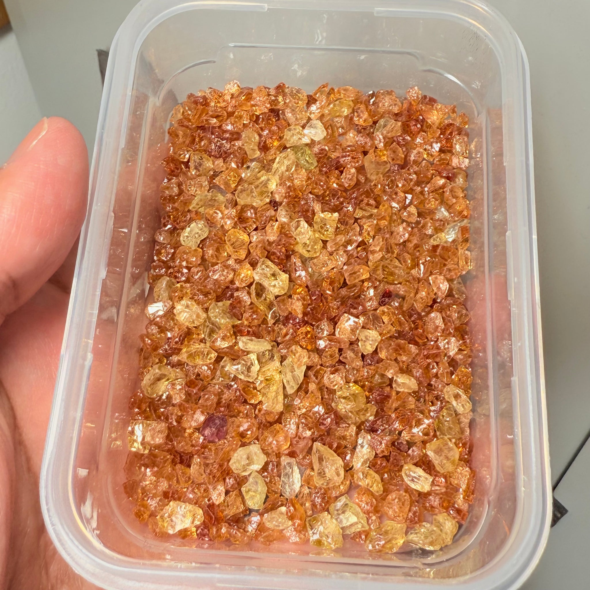 Yellow Grossular Garnet Lot, 67.50gm / 337.5ct, Merelani, Tanzania, Untreated Unheated, tiny melee rough, either do melee cuts or use in paintings, fish tank etc.