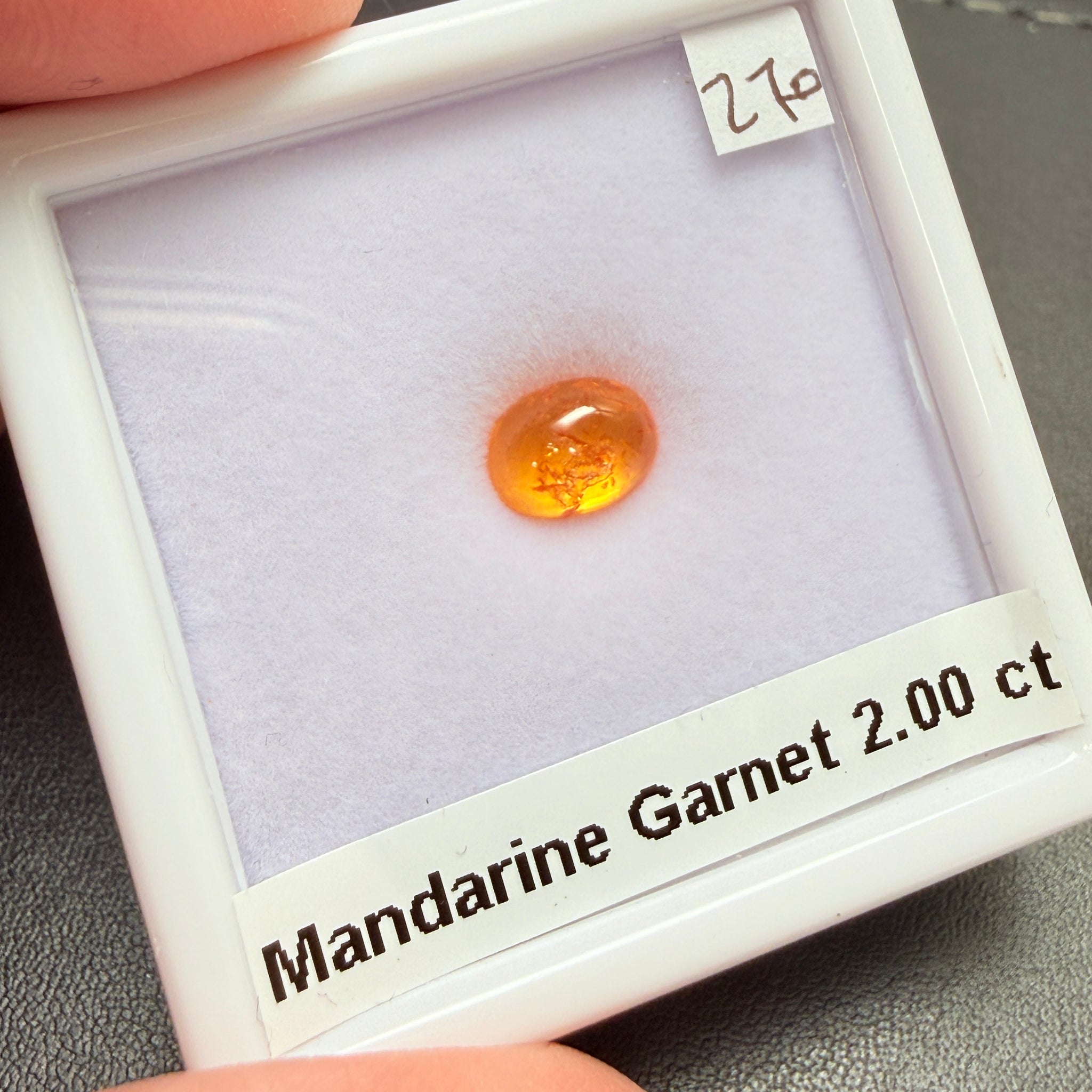 Mandarin Spessartite Cabochon, 2.00ct, Loliondo, Tanzania, Untreated Unheated