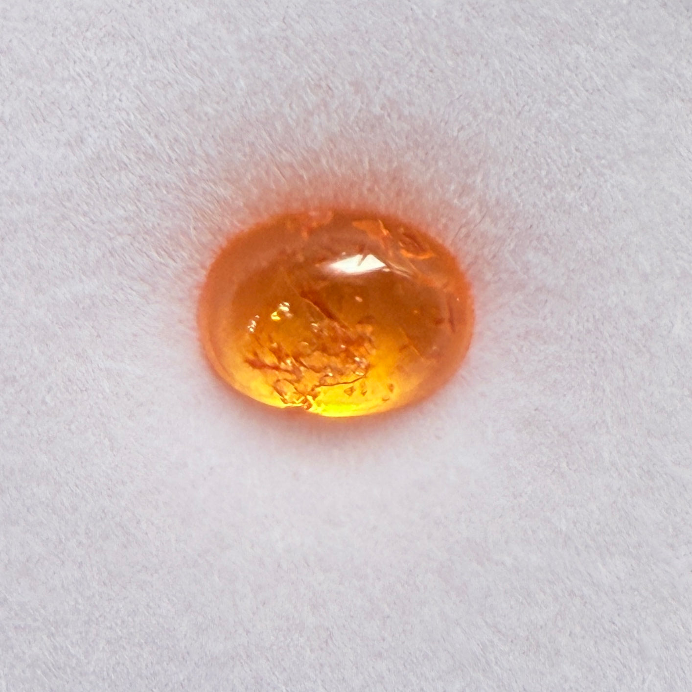 Mandarin Spessartite Cabochon, 2.00ct, Loliondo, Tanzania, Untreated Unheated