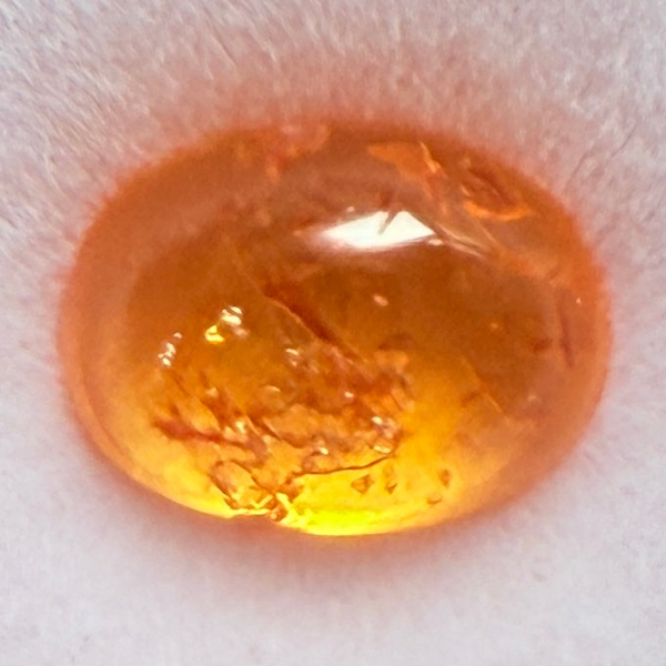 Mandarin Spessartite Cabochon, 2.00ct, Loliondo, Tanzania, Untreated Unheated