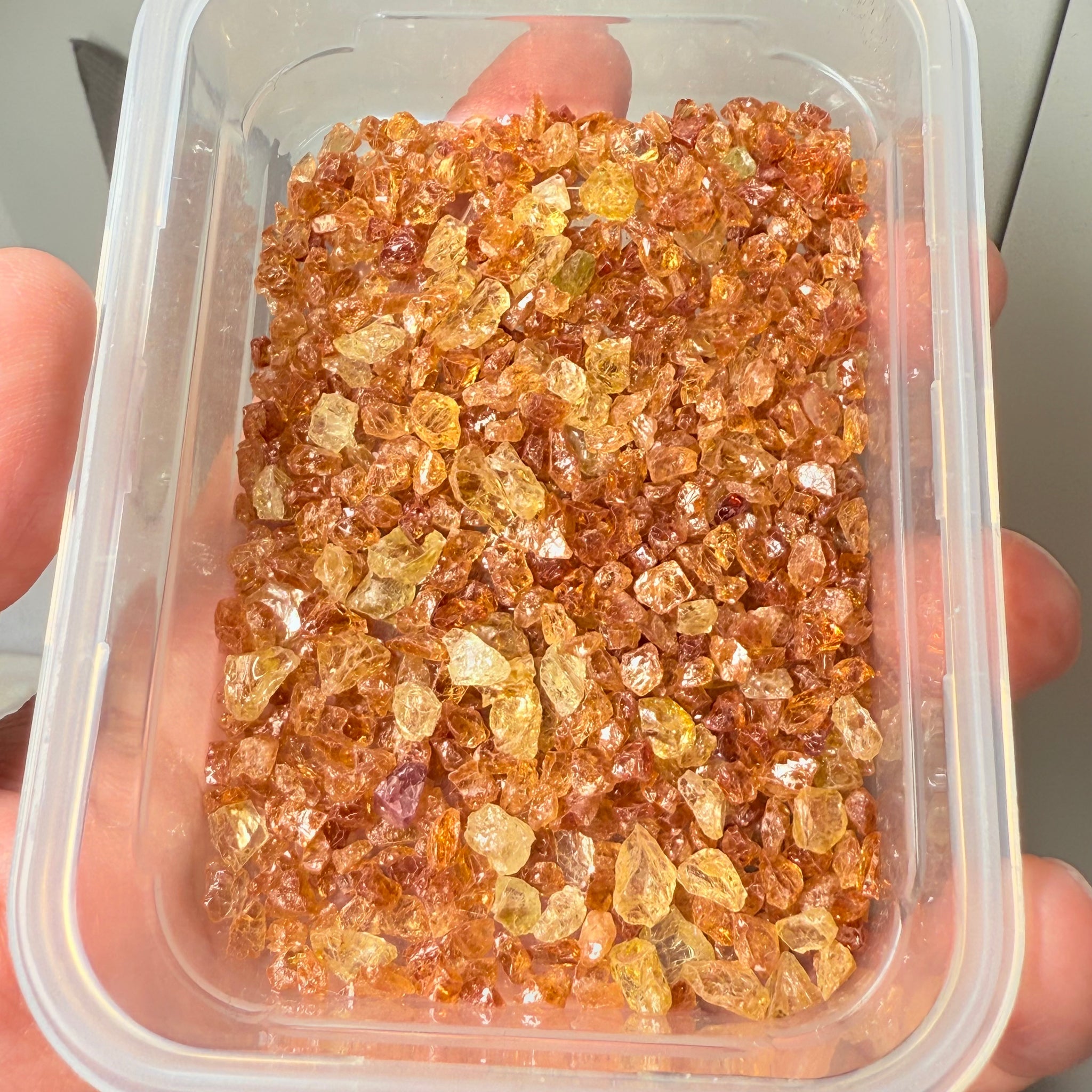 Yellow Grossular Garnet Lot, 67.50gm / 337.5ct, Merelani, Tanzania, Untreated Unheated, tiny melee rough, either do melee cuts or use in paintings, fish tank etc.