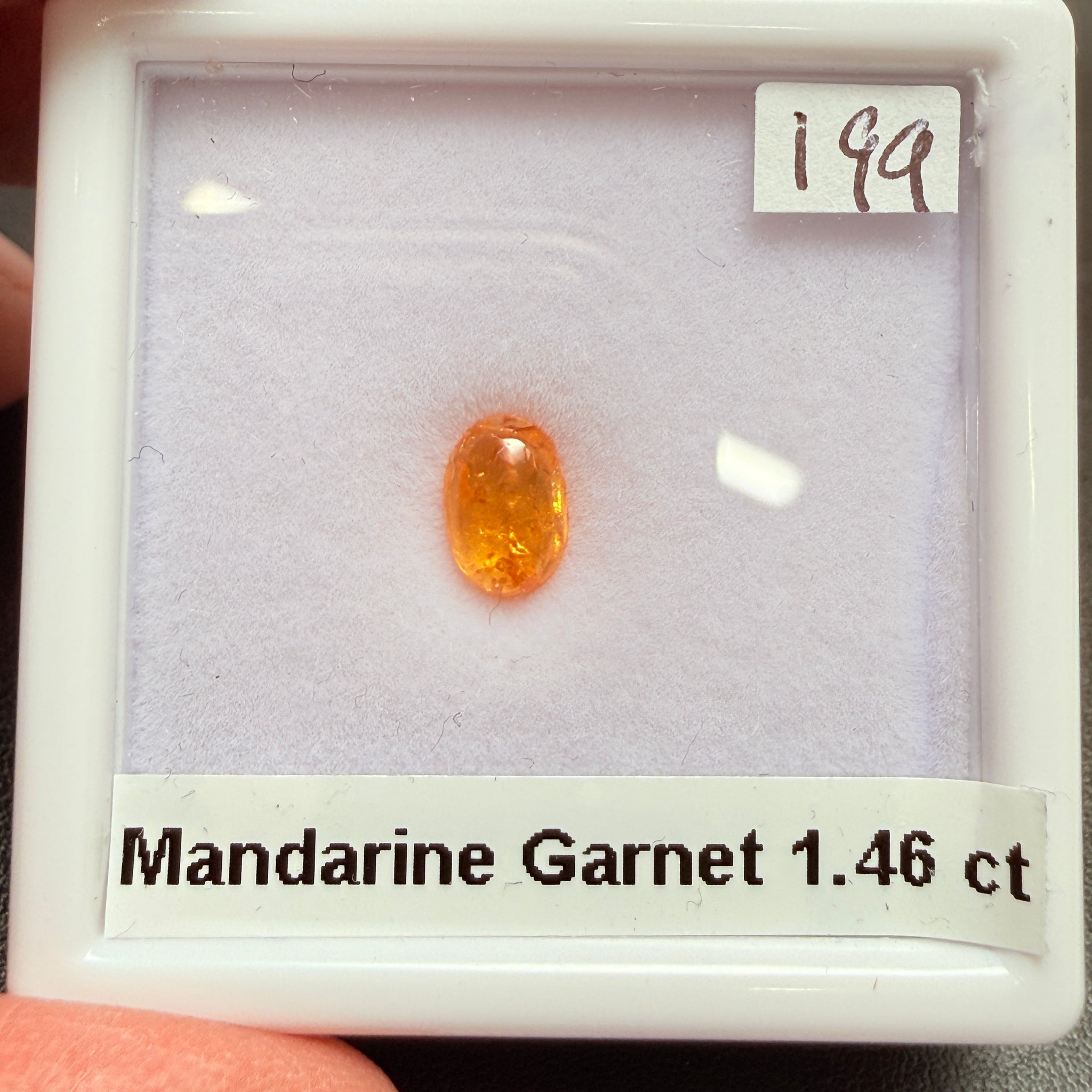 Mandarin Spessartite Cabochon, 1.46ct, Loliondo, Tanzania, Untreated Unheated