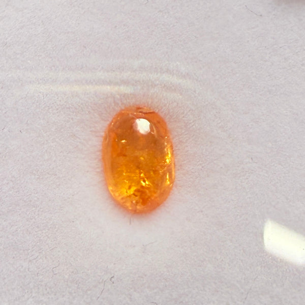 Mandarin Spessartite Cabochon, 1.46ct, Loliondo, Tanzania, Untreated Unheated