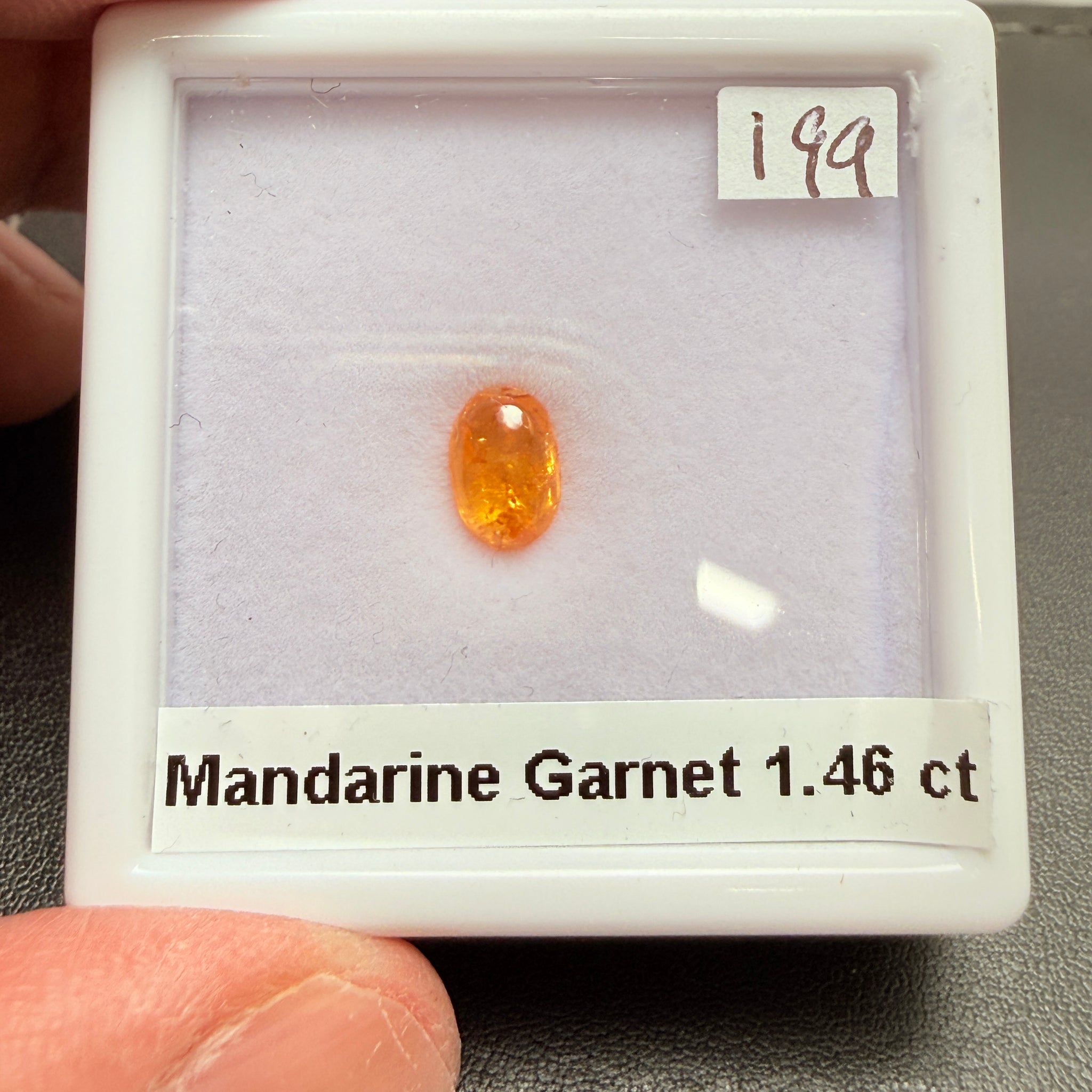 Mandarin Spessartite Cabochon, 1.46ct, Loliondo, Tanzania, Untreated Unheated