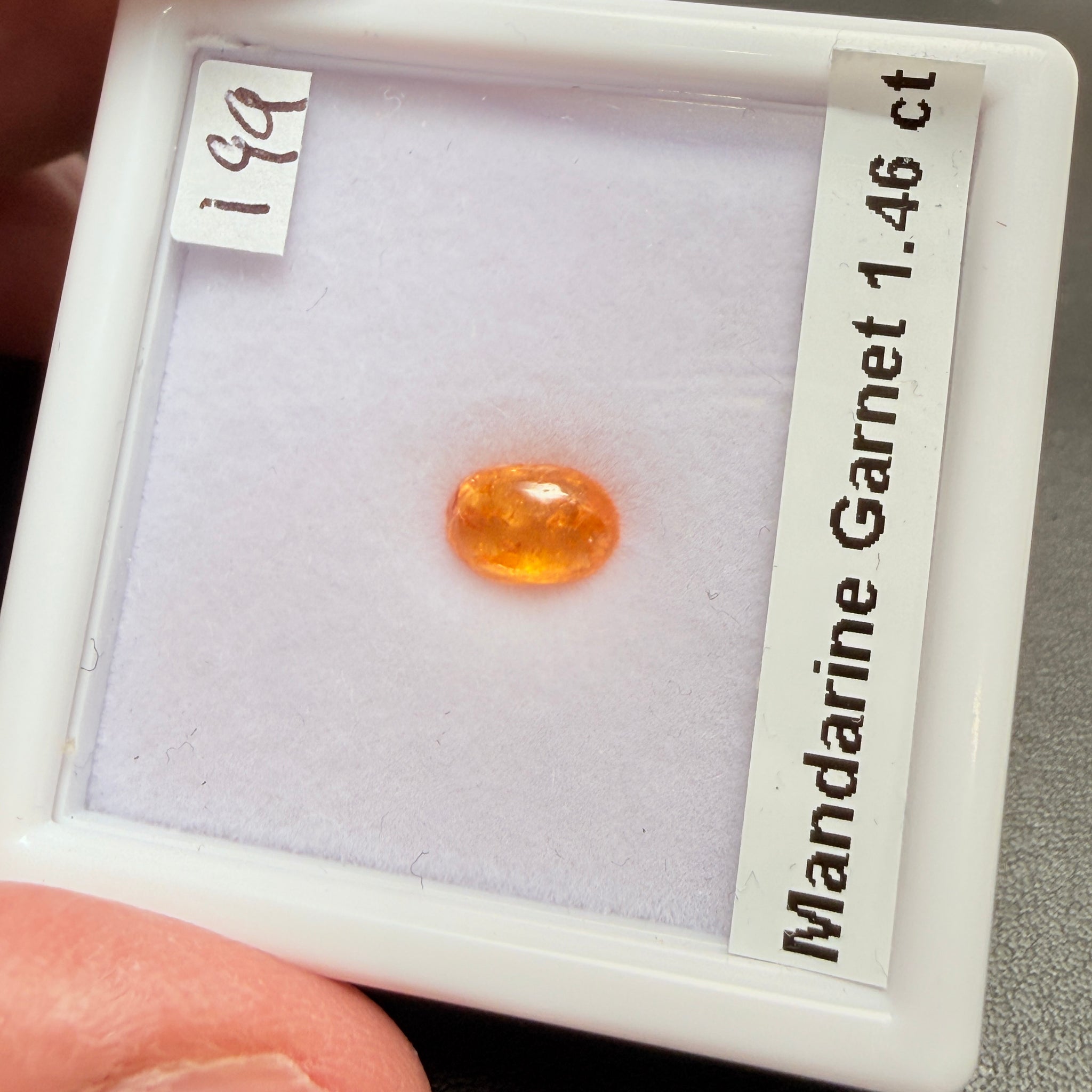 Mandarin Spessartite Cabochon, 1.46ct, Loliondo, Tanzania, Untreated Unheated