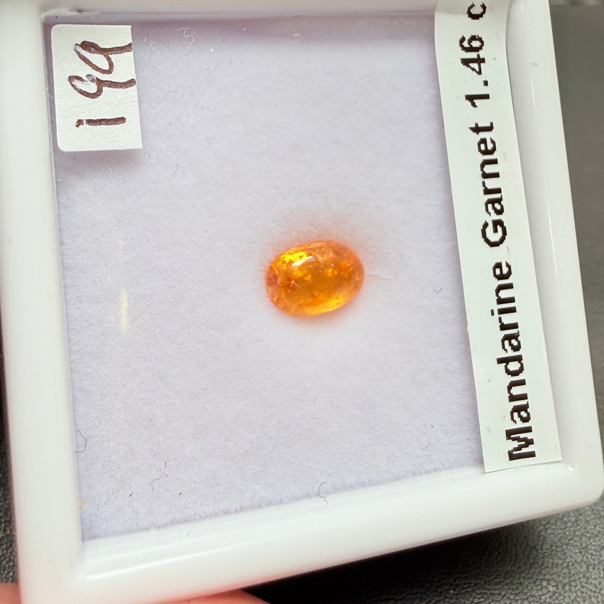 Mandarin Spessartite Cabochon, 1.46ct, Loliondo, Tanzania, Untreated Unheated