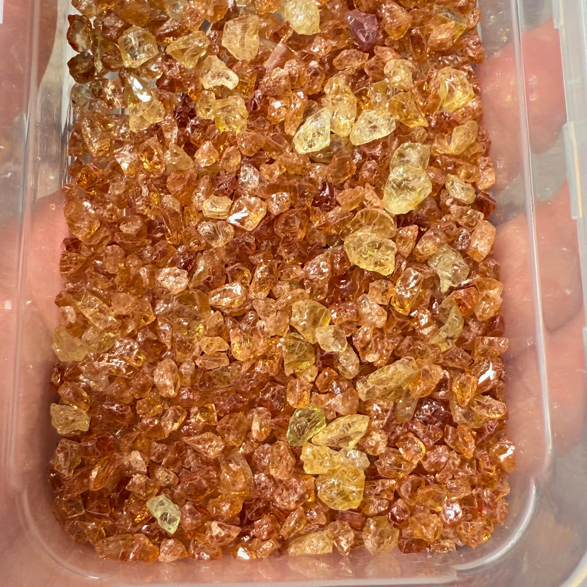 Yellow Grossular Garnet Lot, 67.50gm / 337.5ct, Merelani, Tanzania, Untreated Unheated, tiny melee rough, either do melee cuts or use in paintings, fish tank etc.