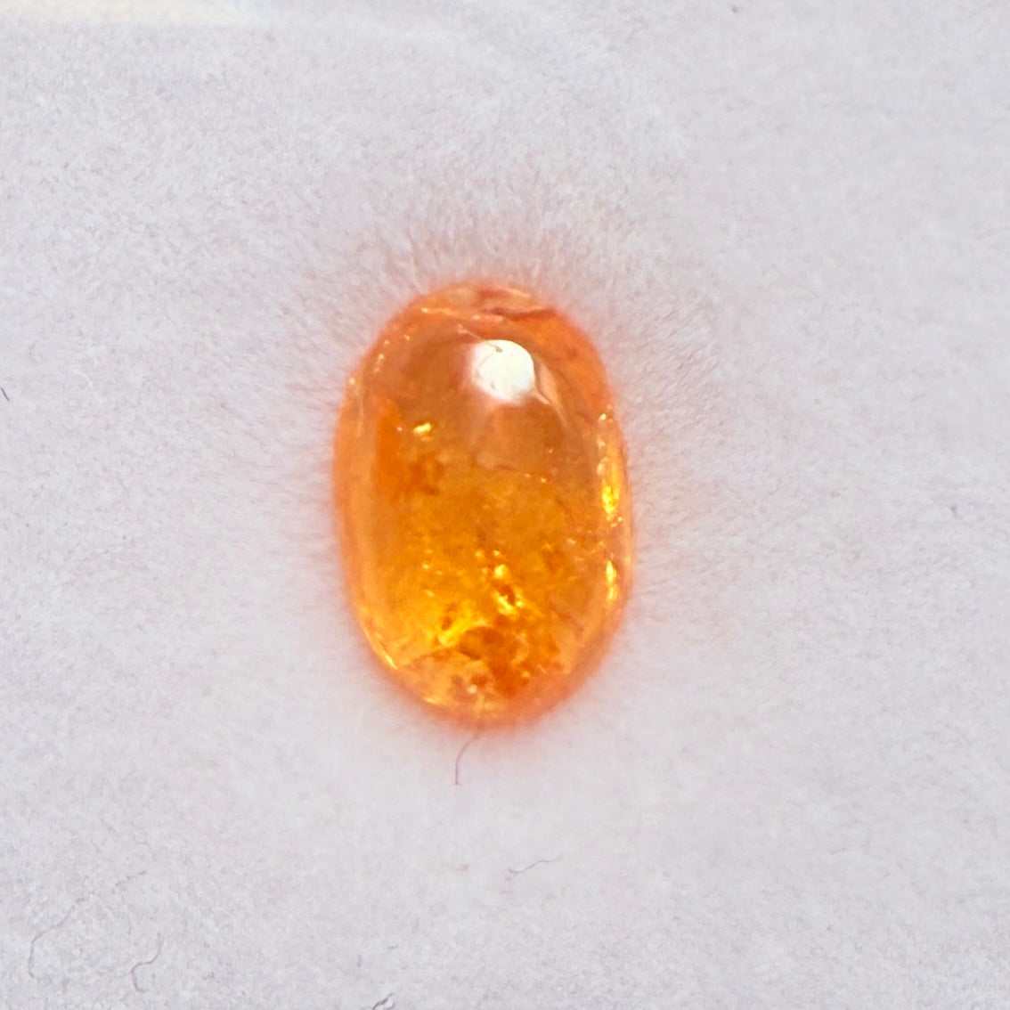 Mandarin Spessartite Cabochon, 1.46ct, Loliondo, Tanzania, Untreated Unheated