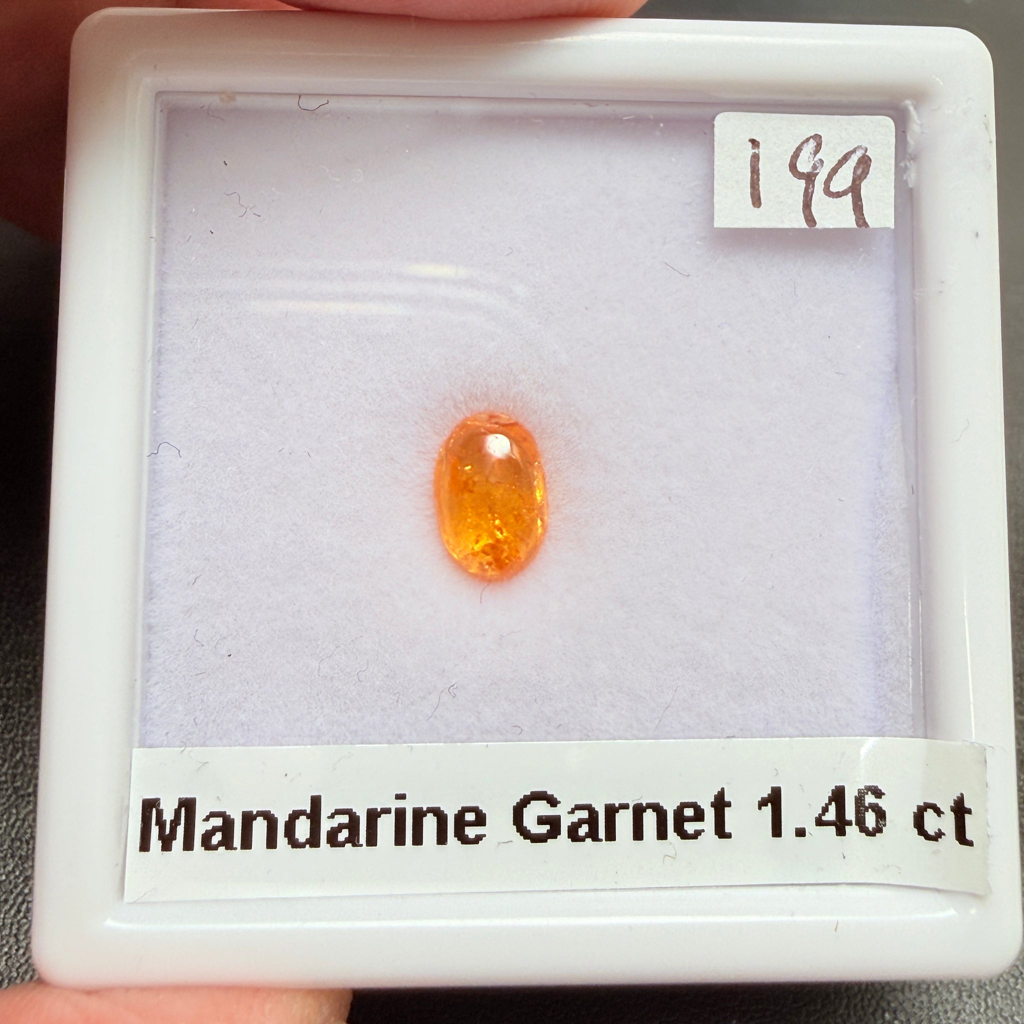 Mandarin Spessartite Cabochon, 1.46ct, Loliondo, Tanzania, Untreated Unheated